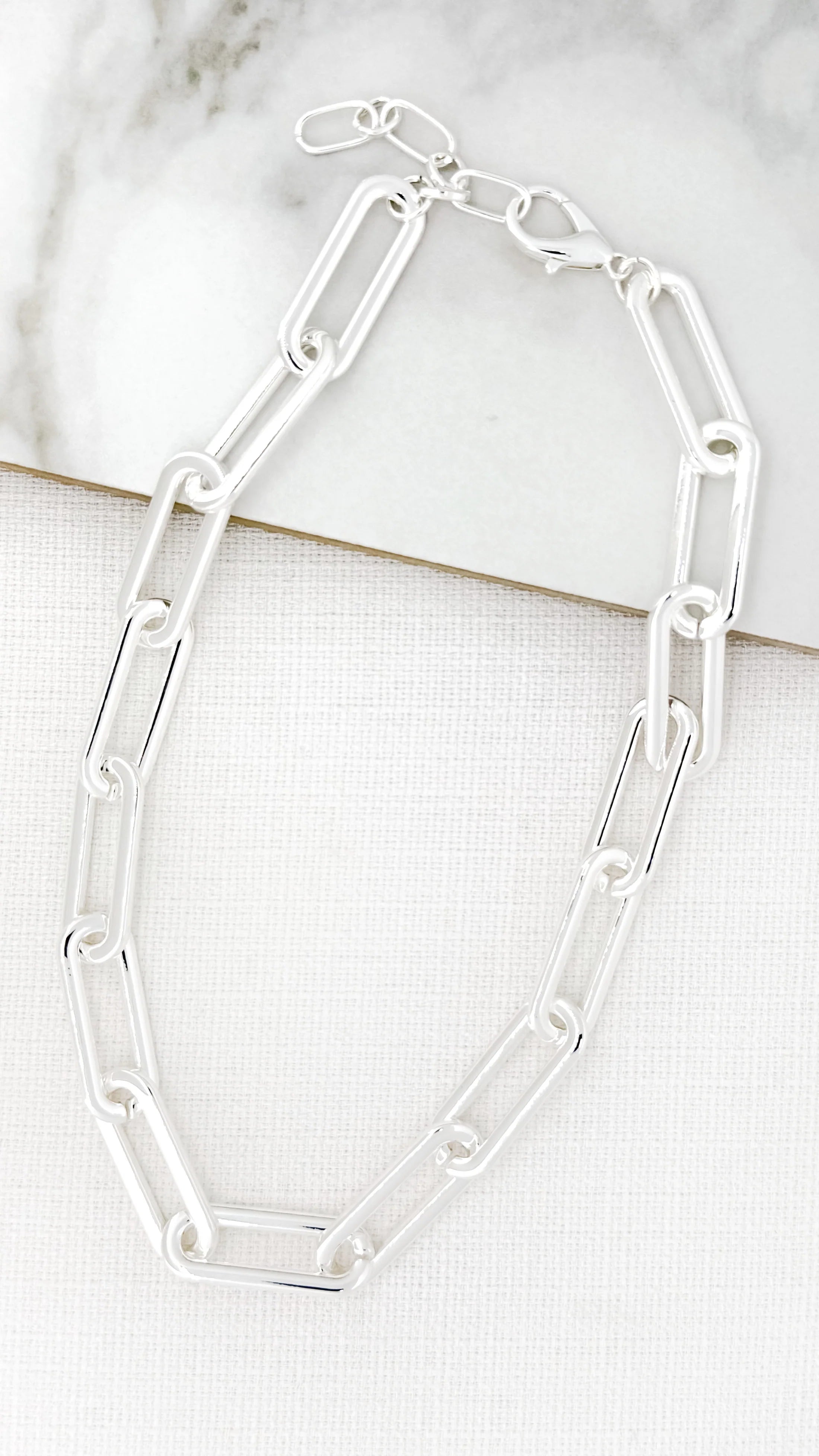 Short Link Chain Necklace - Silver