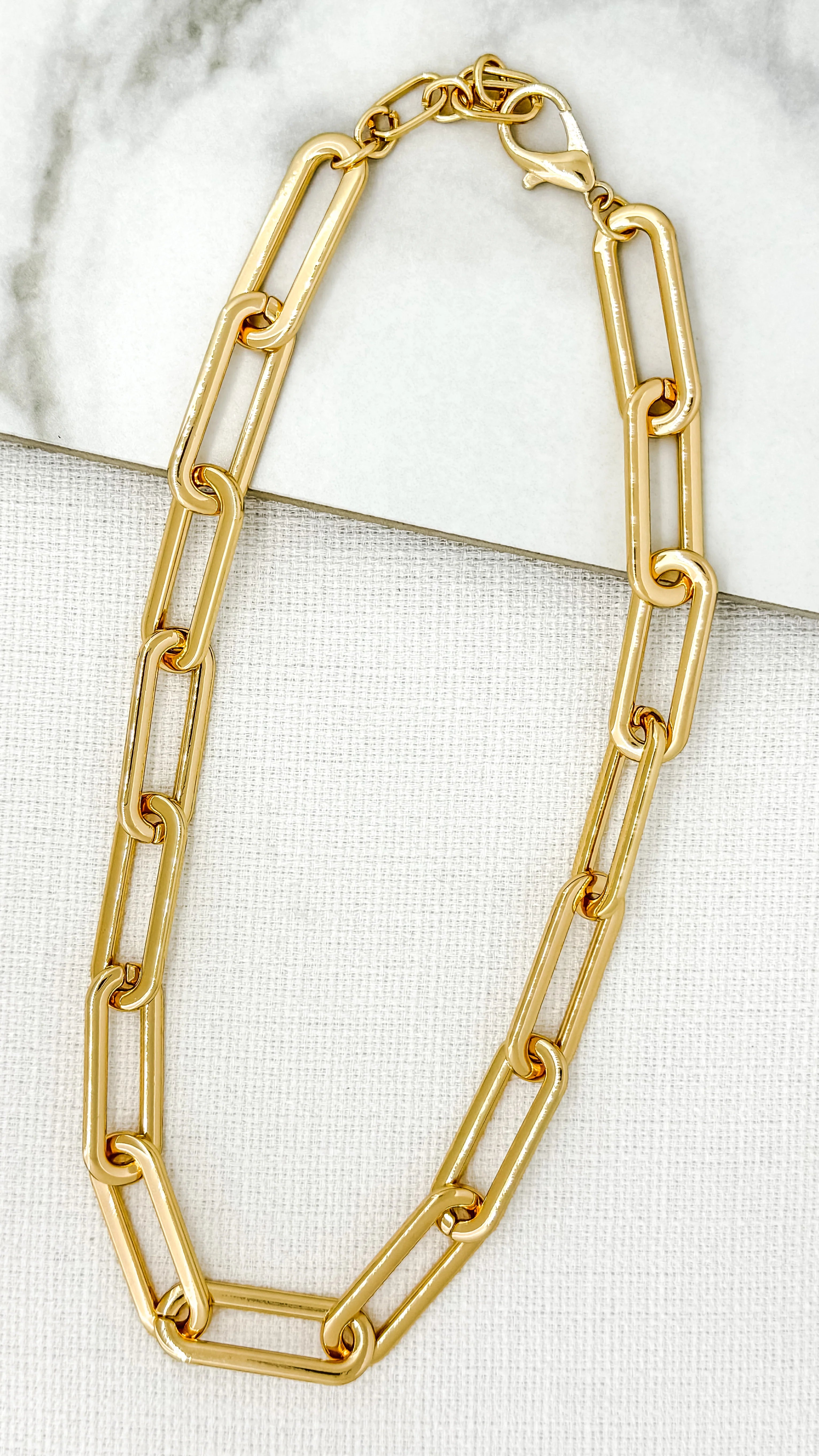 Short Link Chain Necklace - Gold