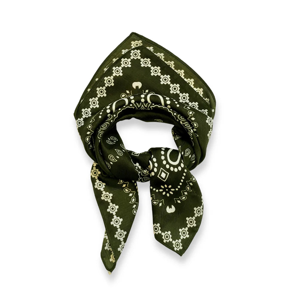 Bandana Square Neck Scarf - Olive