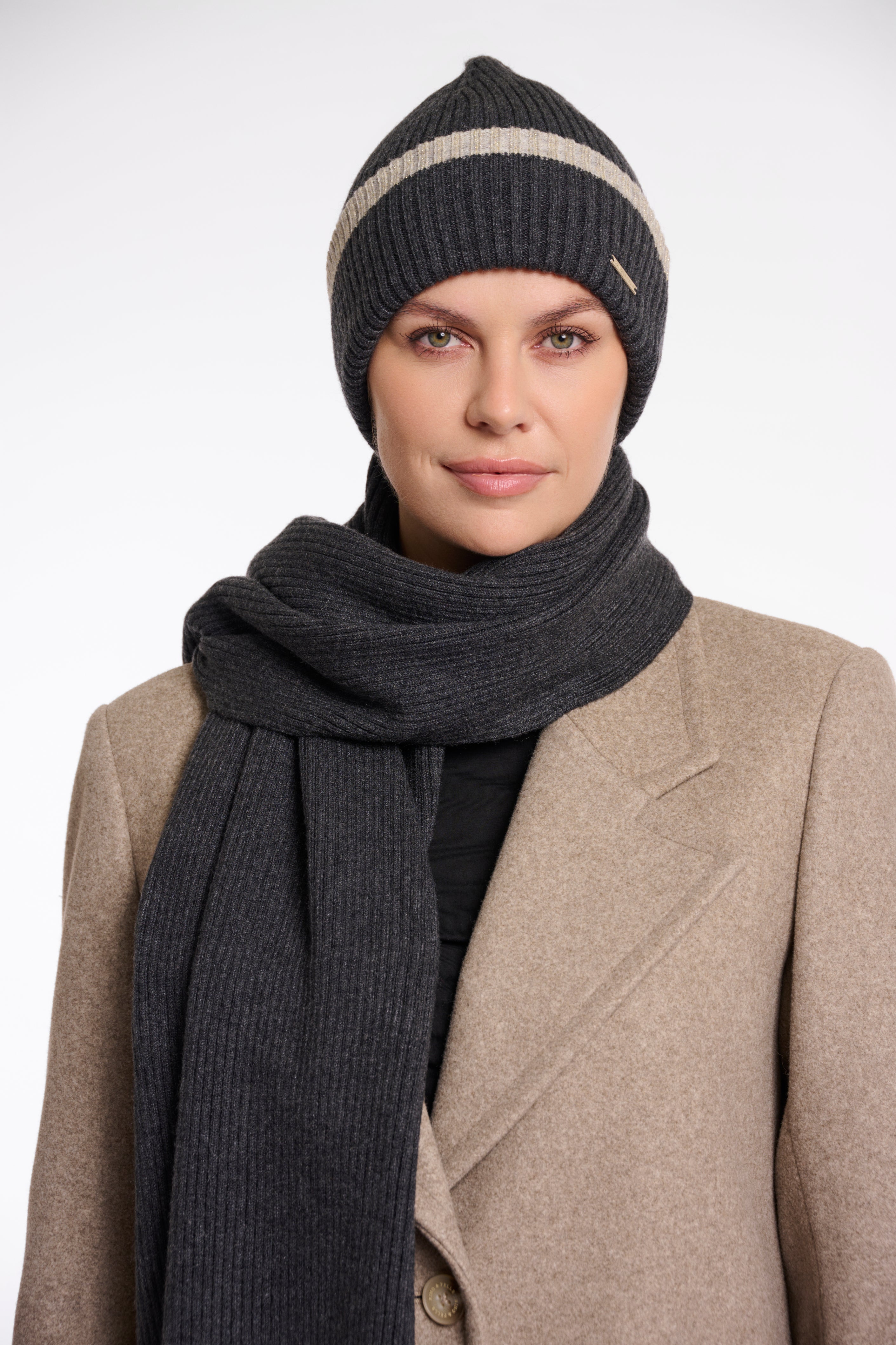 Ingrid Beanie Hat - Dark Grey