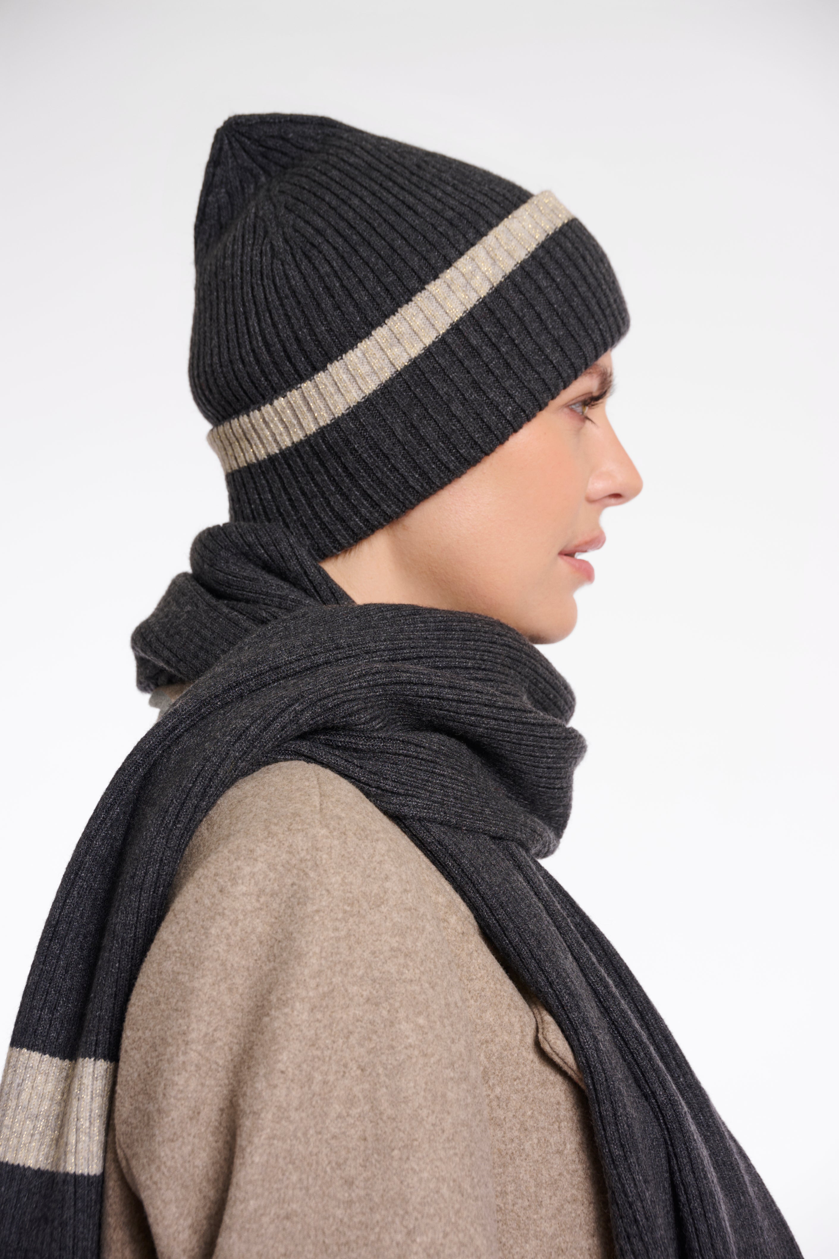 Ingrid Beanie Hat - Dark Grey