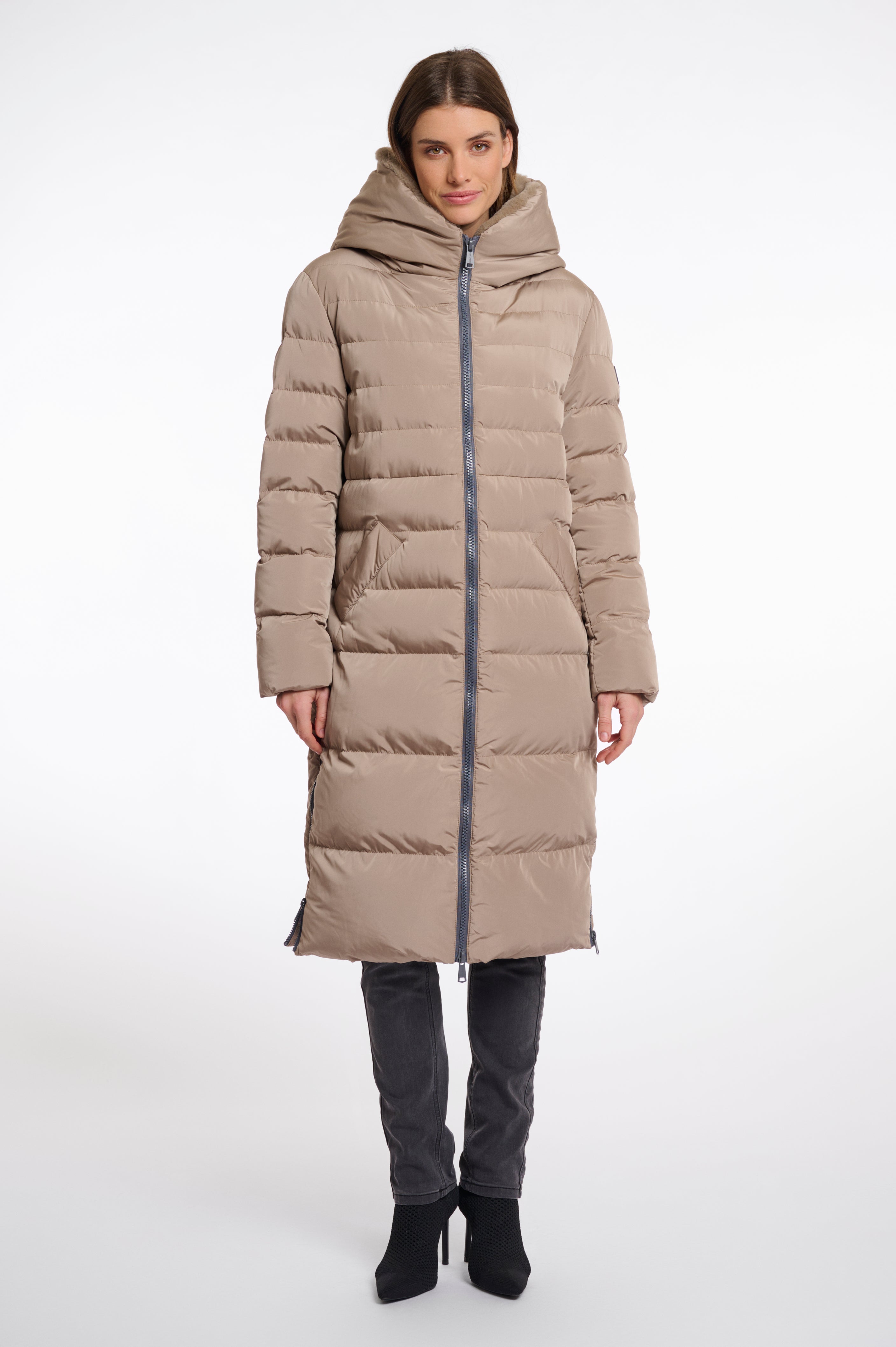 Keilafur Long Quilted Coat - Toffee