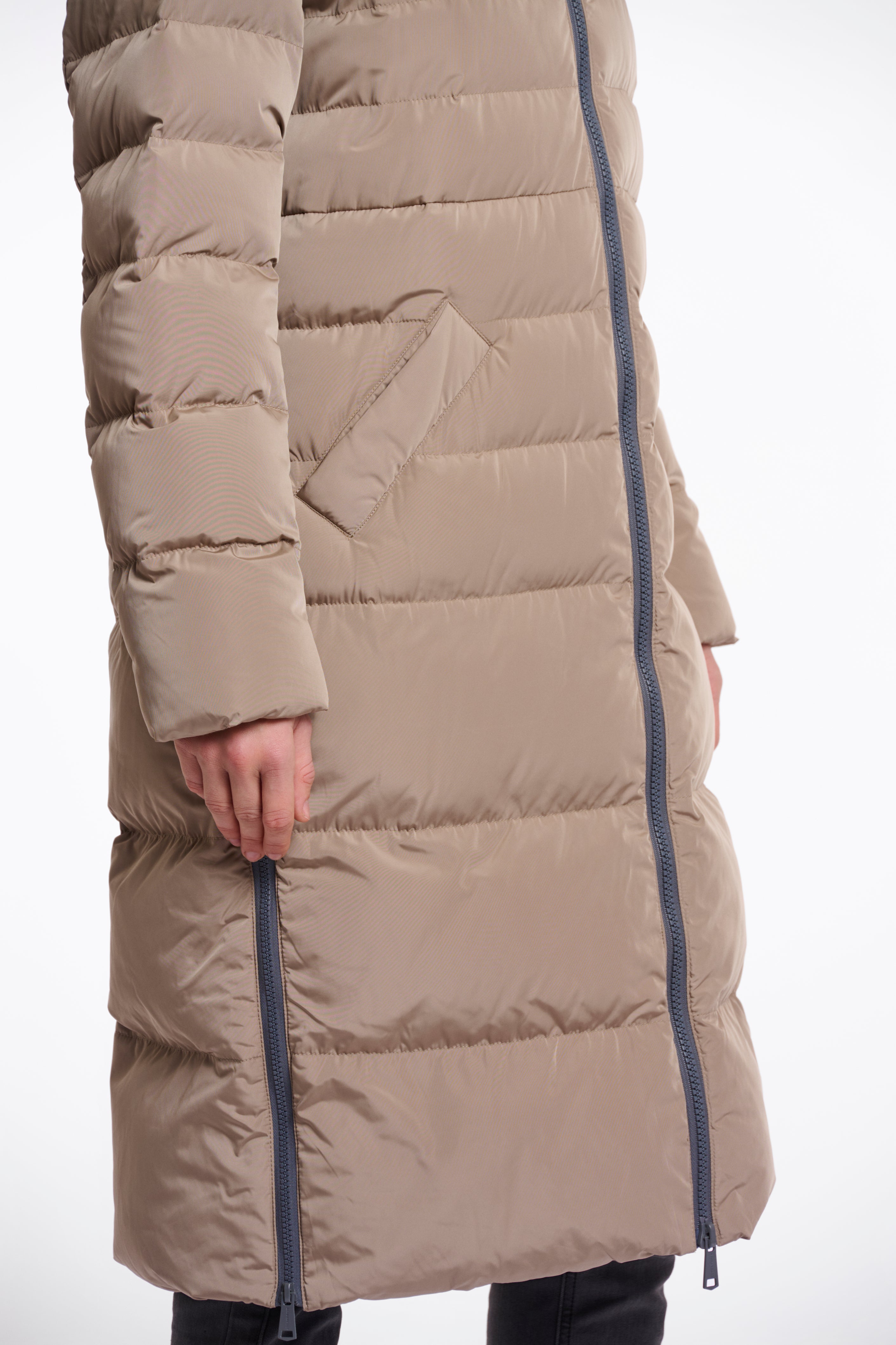 Keilafur Long Quilted Coat - Toffee