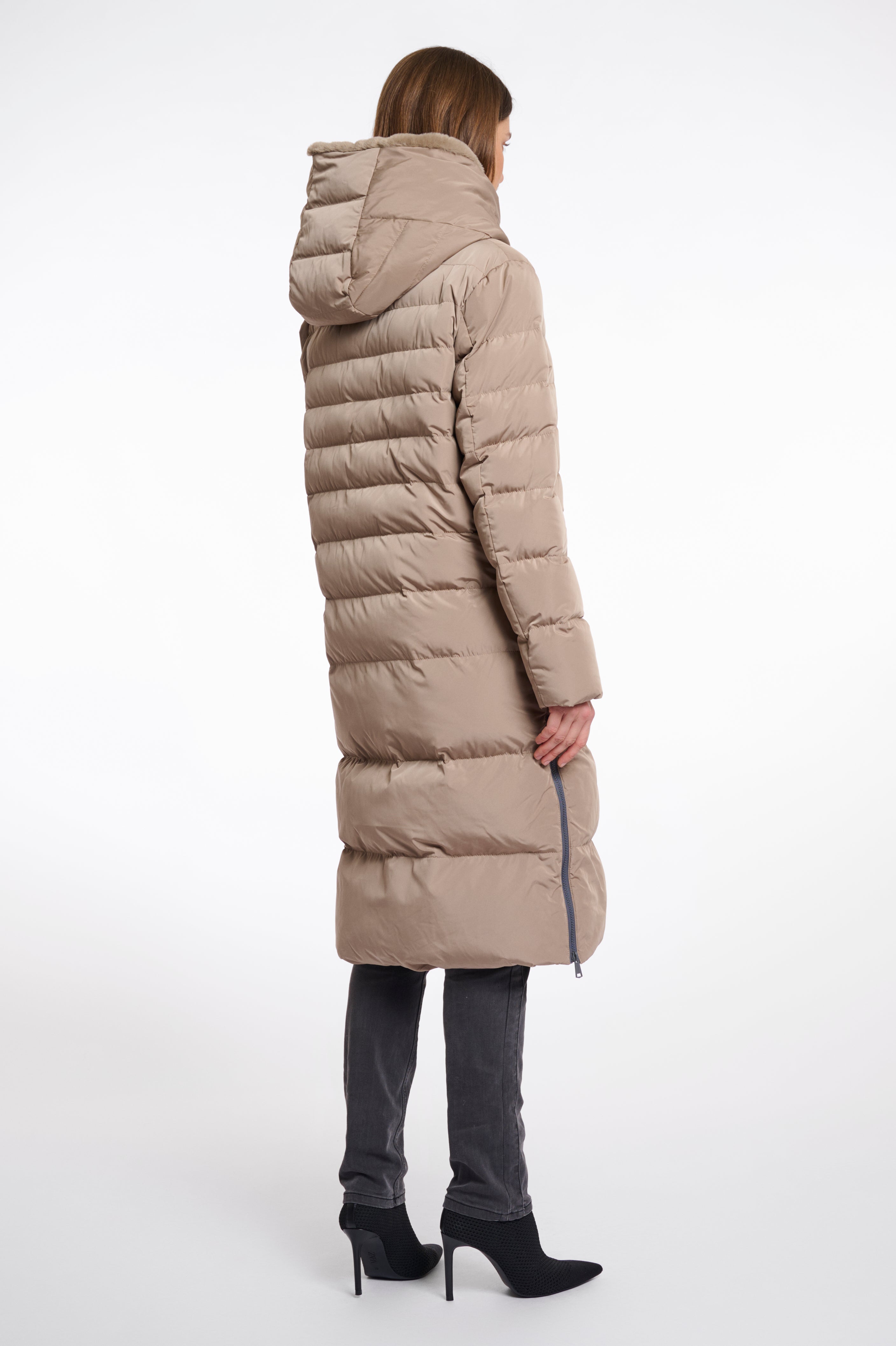 Keilafur Long Quilted Coat - Toffee