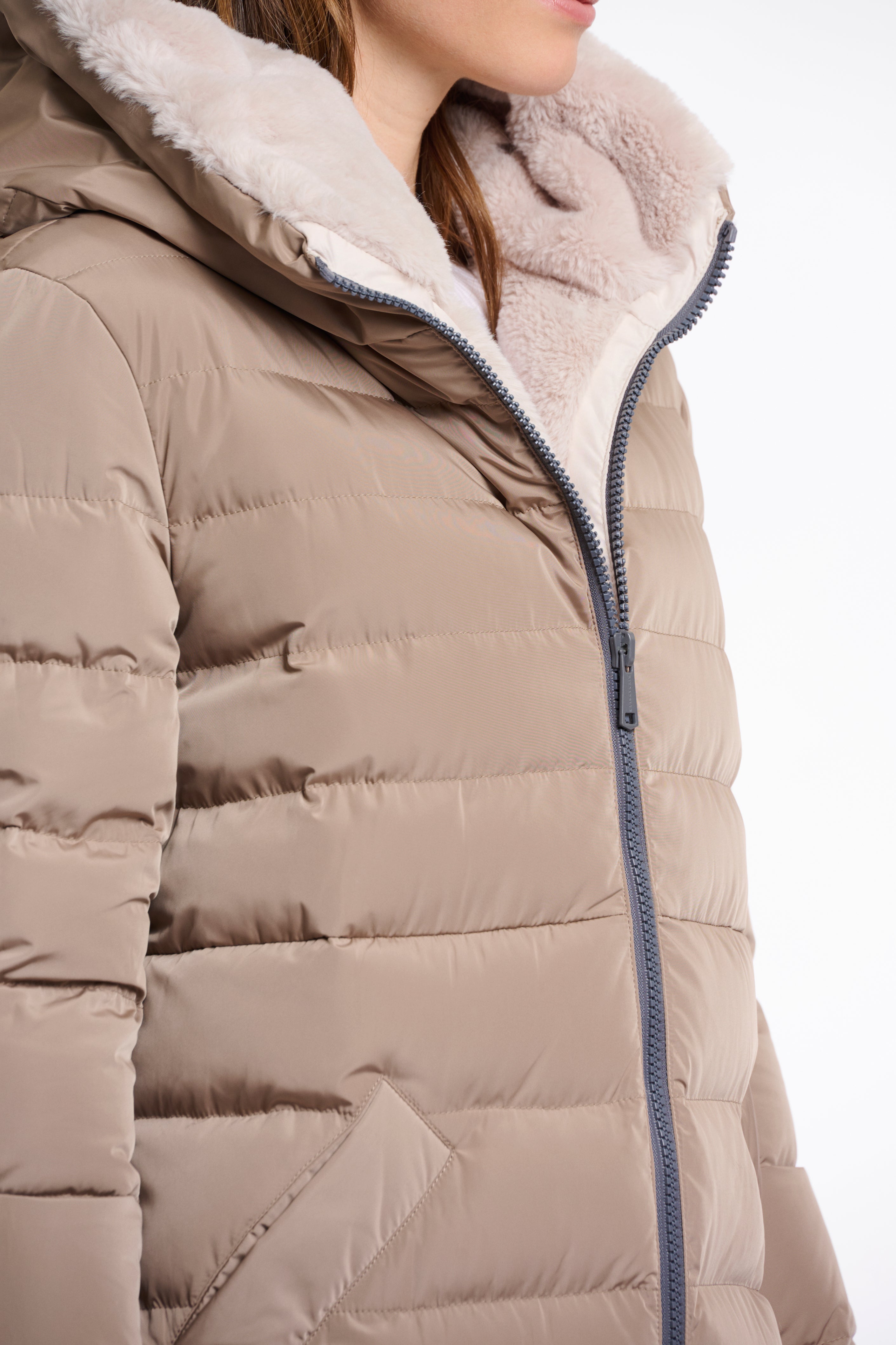 Keilafur Long Quilted Coat - Toffee