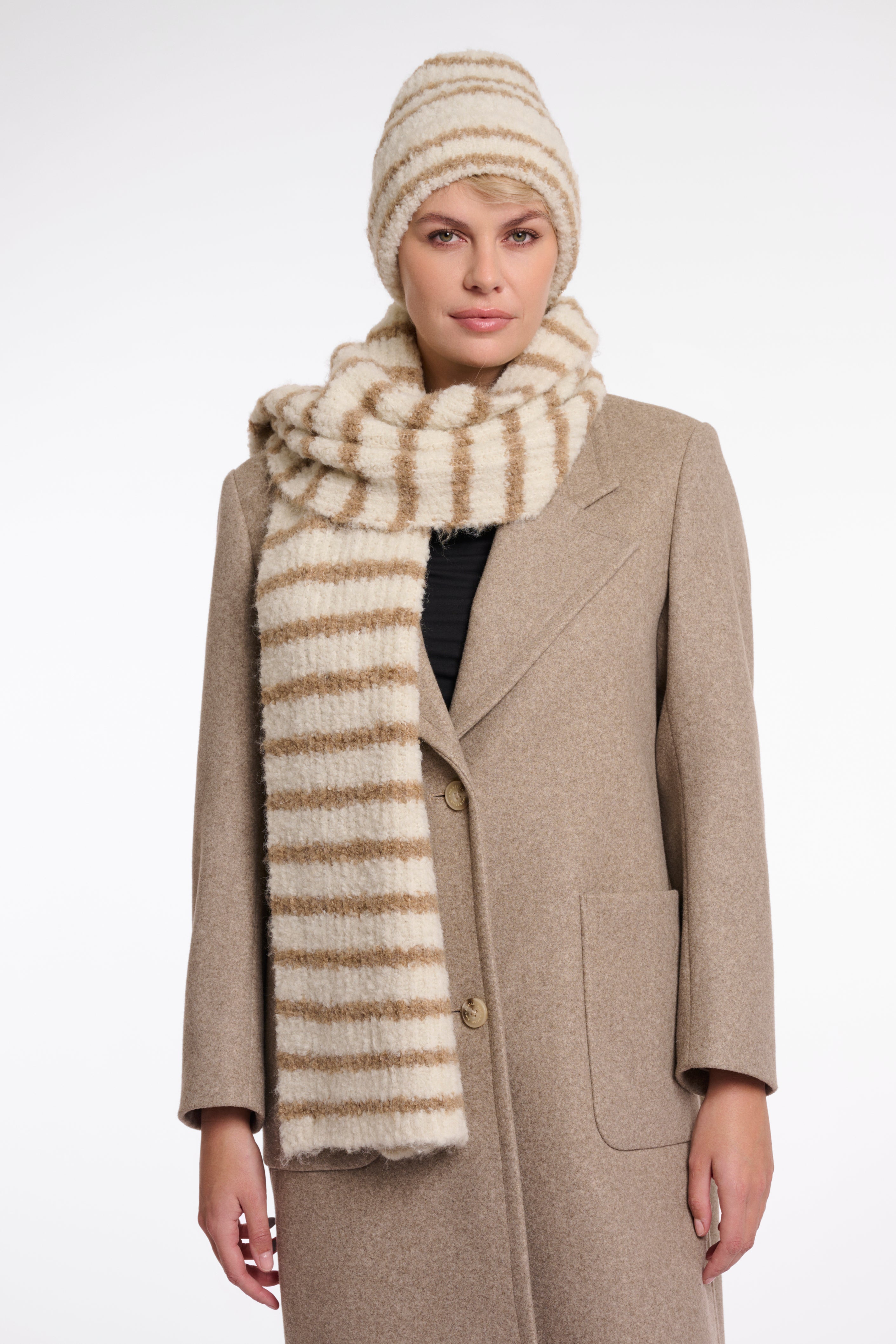 Koos Striped Scarf - Beige Mix