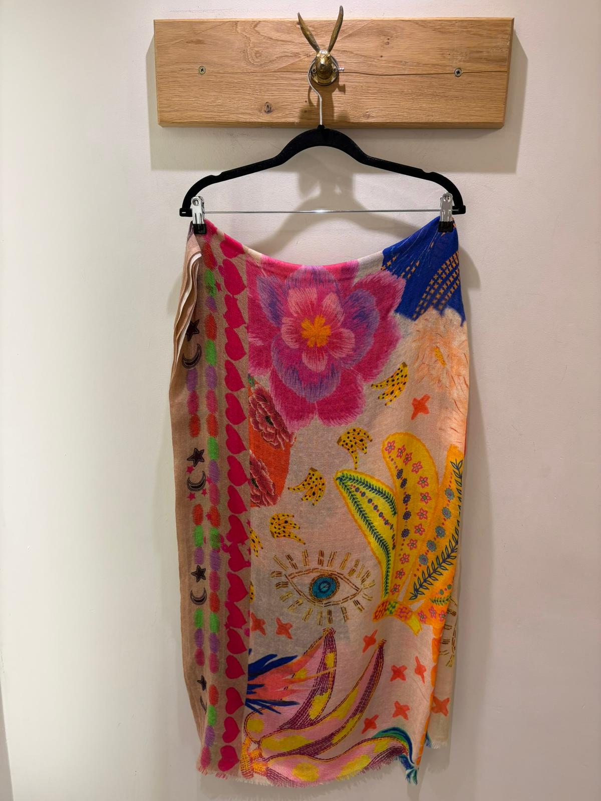 Boho Mystical Wool Scarf - Multi
