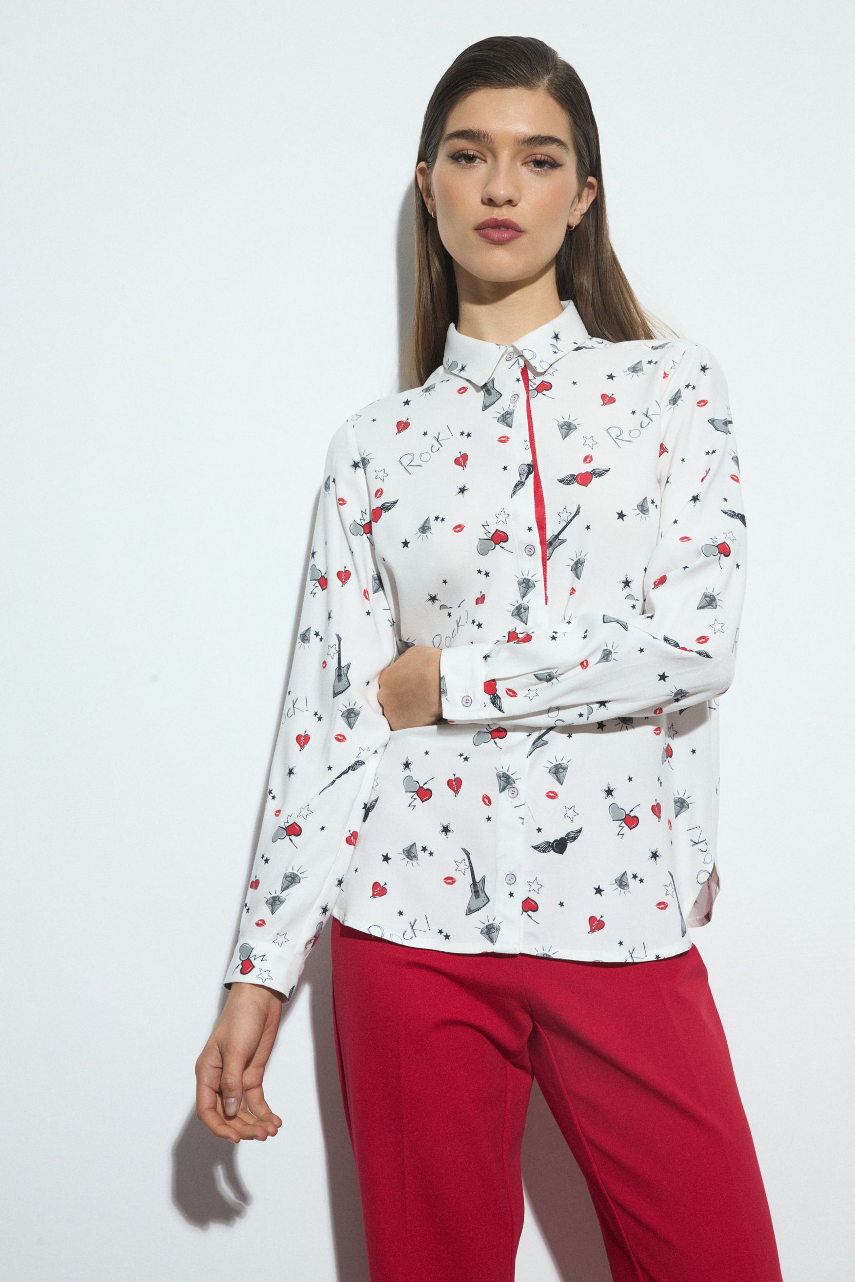 Pitti Motif Shirt - White