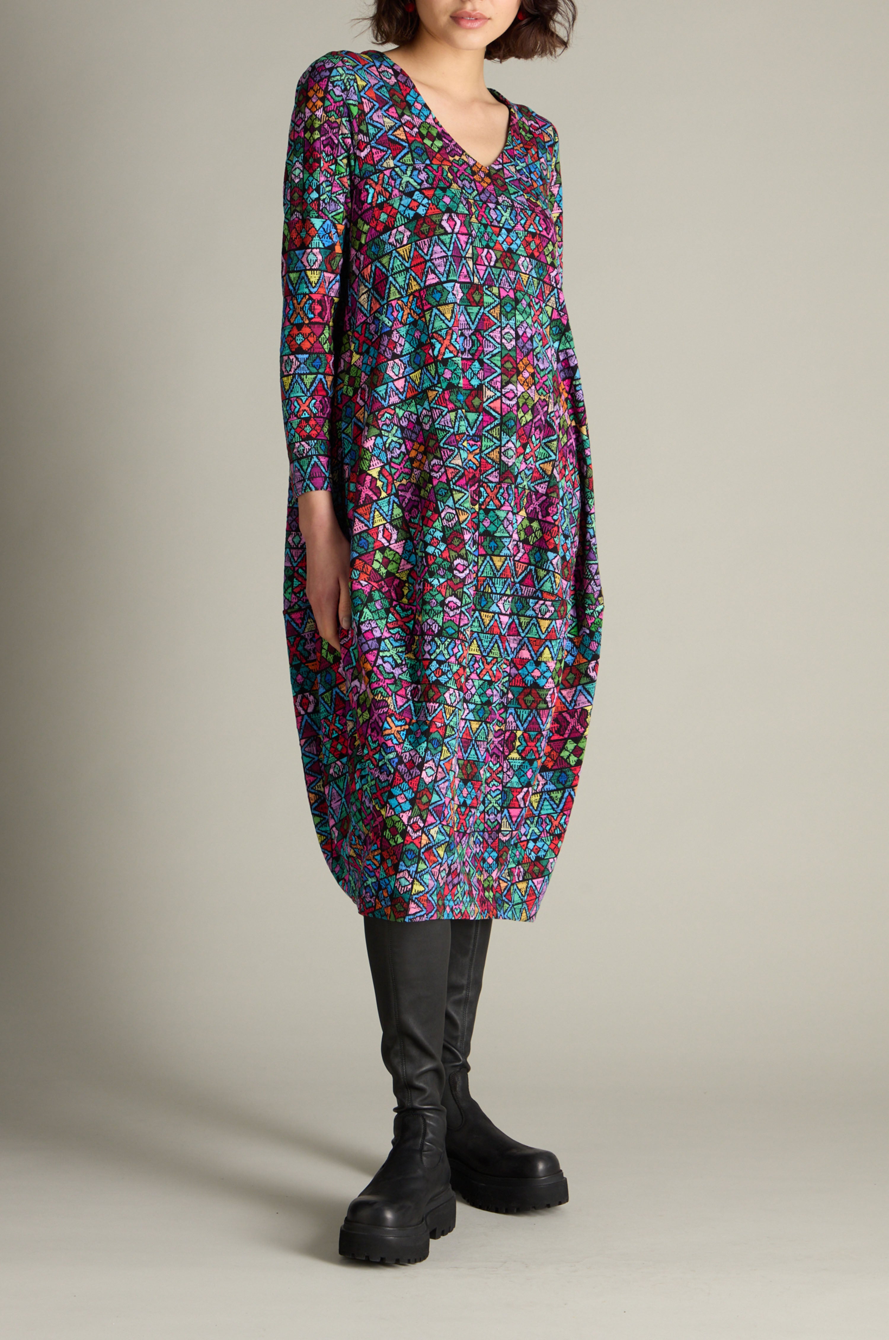 Patchwork Bubble Dress - Multi