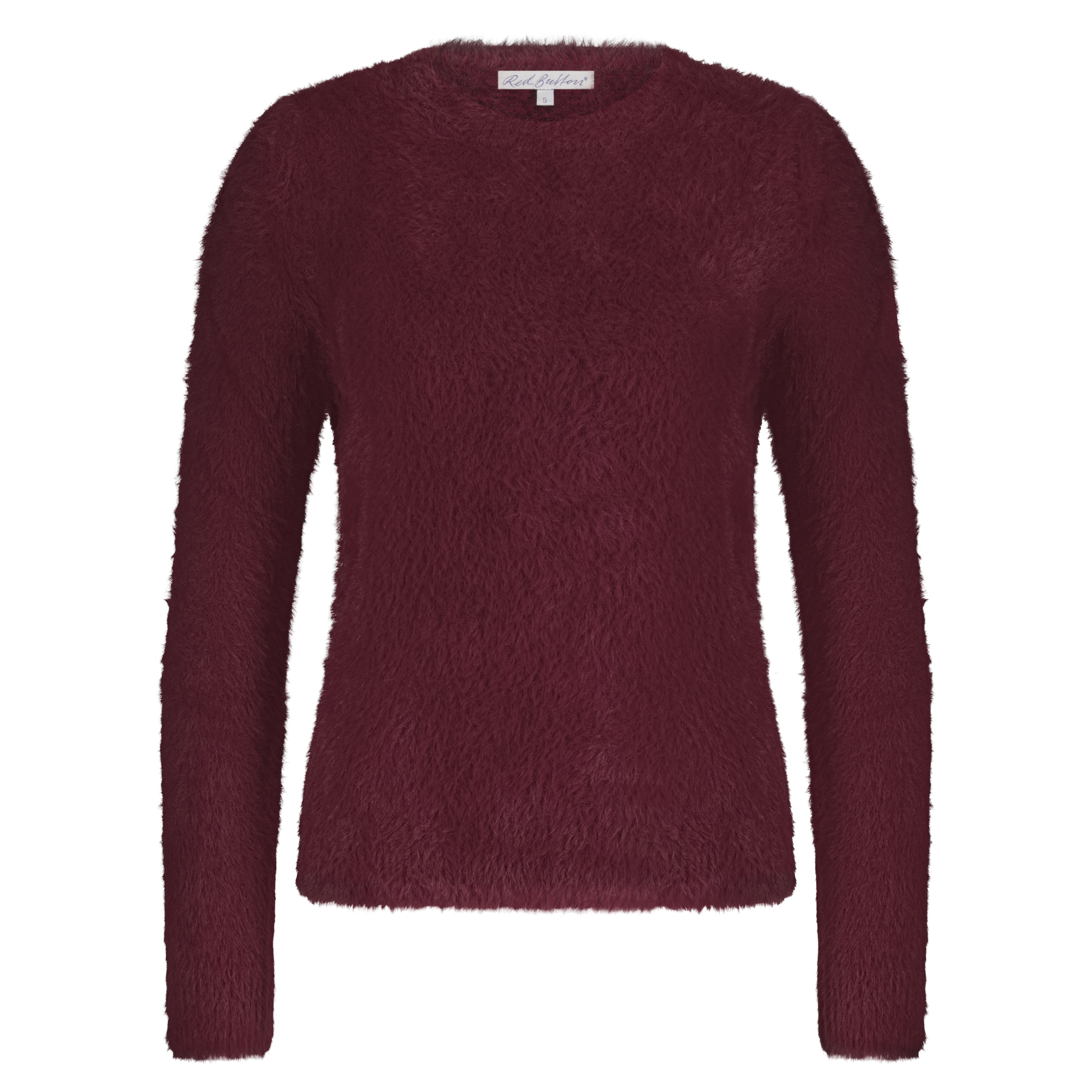 Fuzzy Puff Sleeve Jumper - Ruby