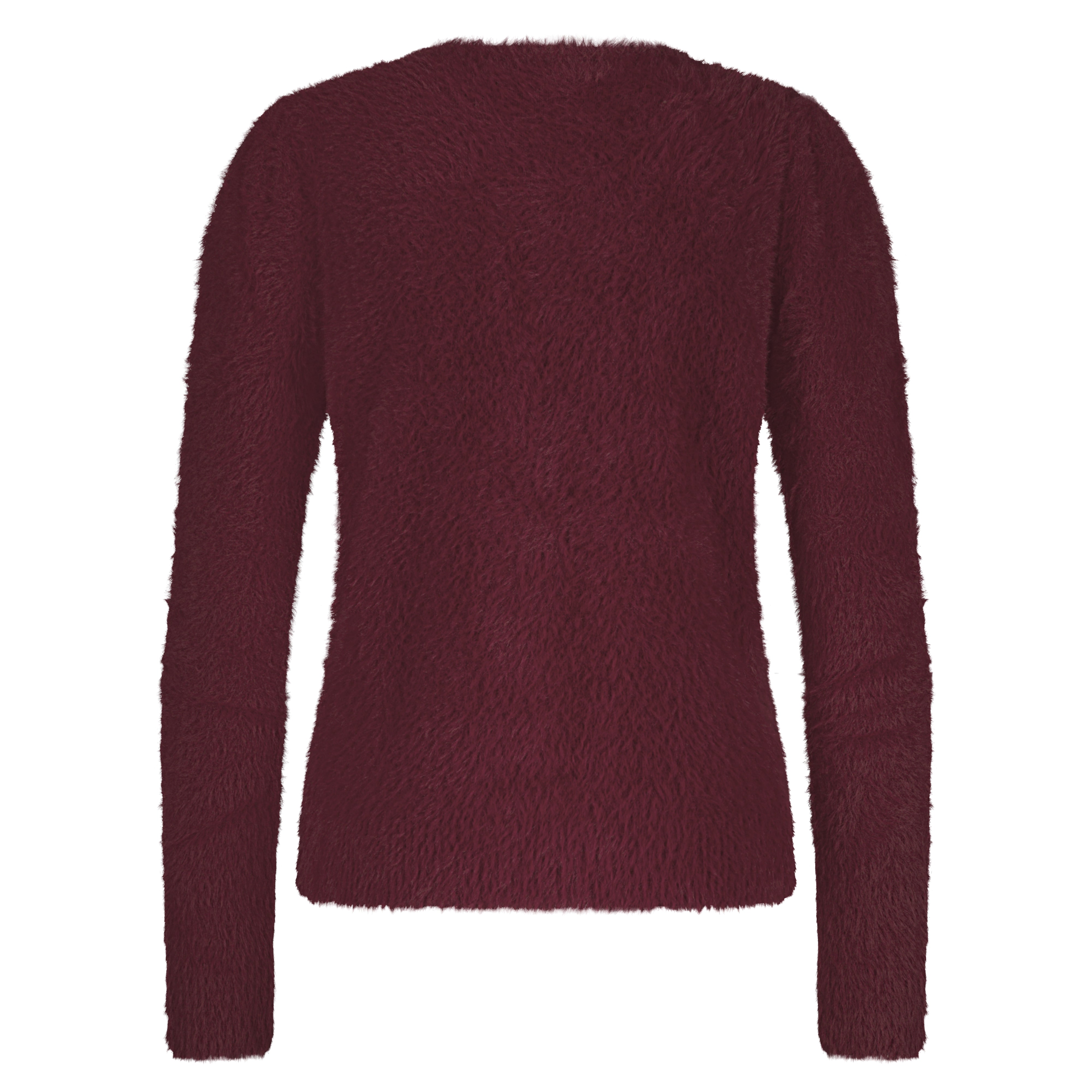 Fuzzy Puff Sleeve Jumper - Ruby