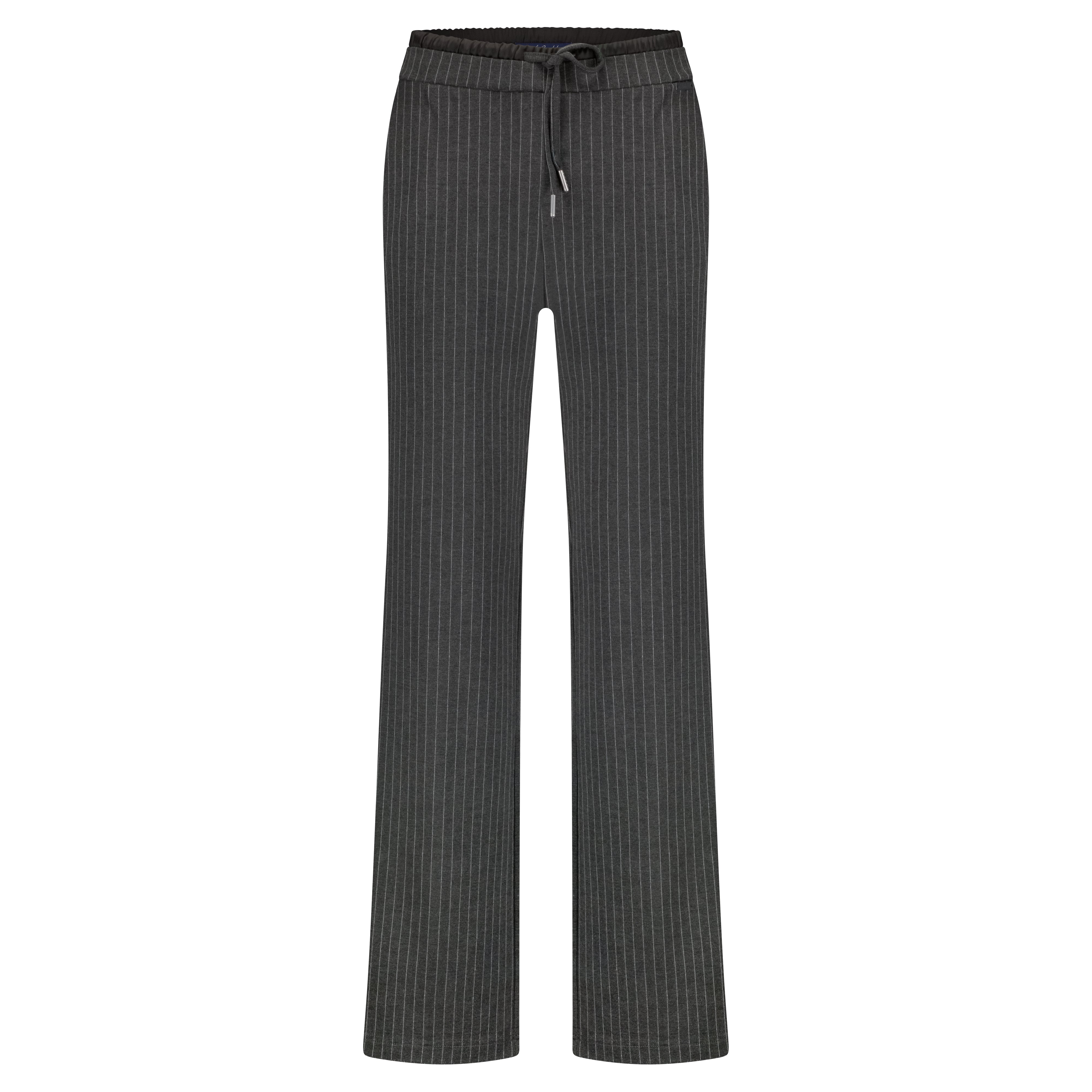 Colette Drawstring Pinstripe Trousers - Grey