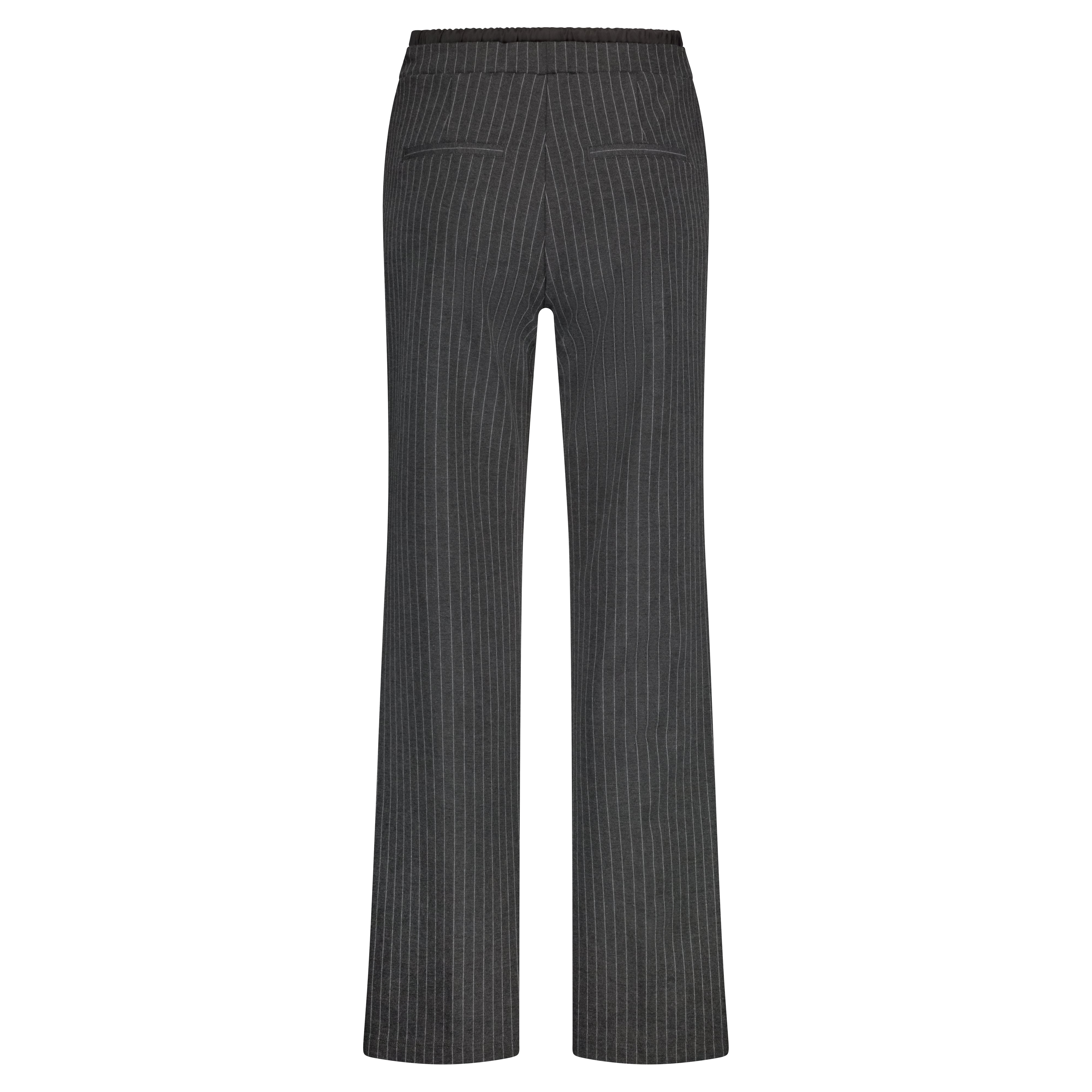 Colette Drawstring Pinstripe Trousers - Grey