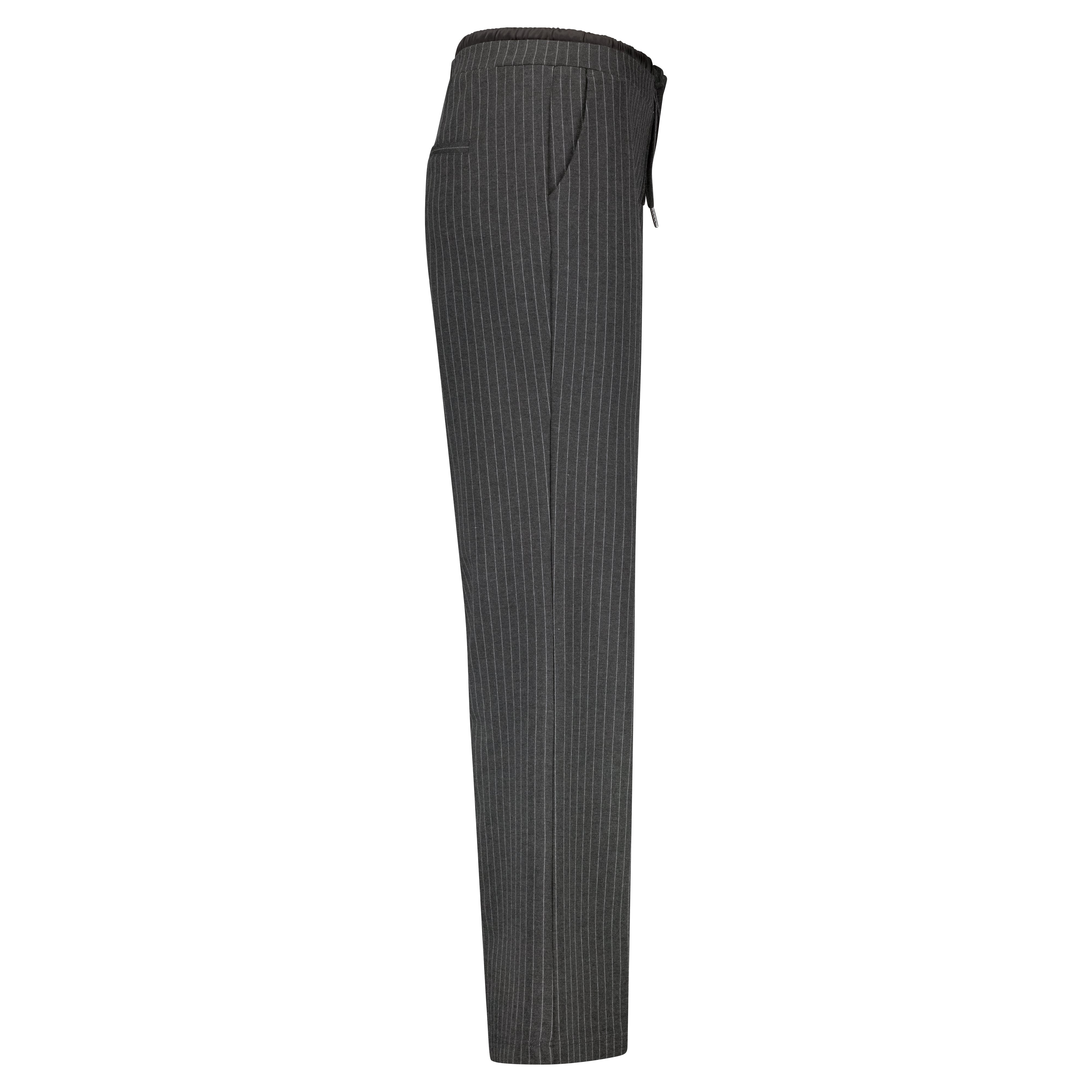 Colette Drawstring Pinstripe Trousers - Grey