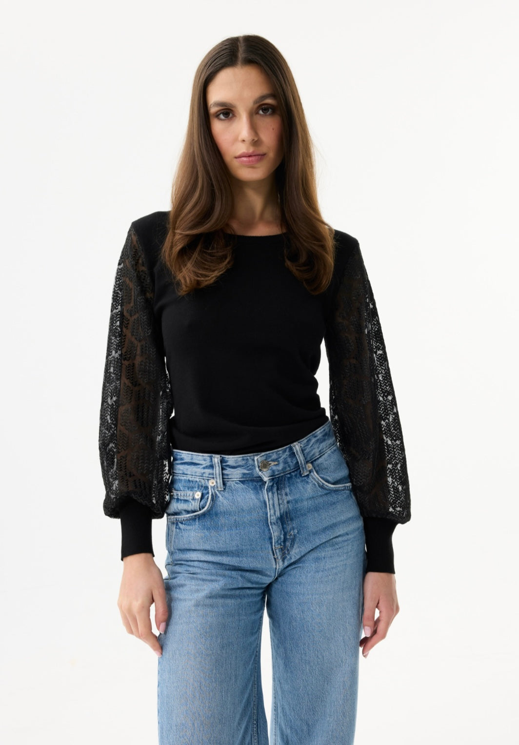 Statement Sleeve Top - Black