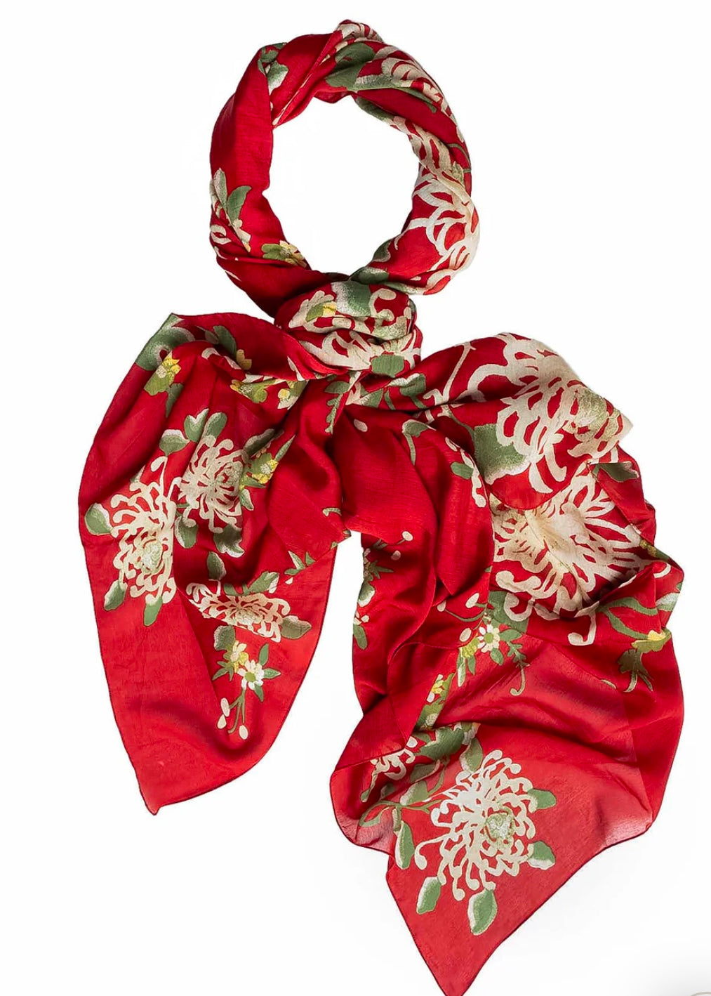 Chrysanthemum Scarf - Red