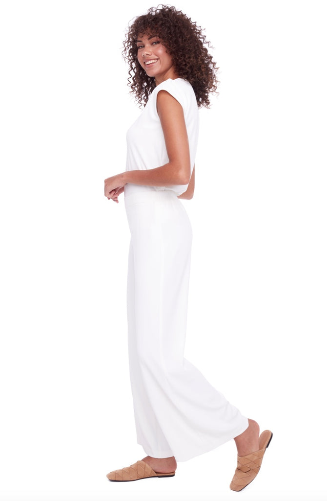 Wide Leg Trousers in Off White