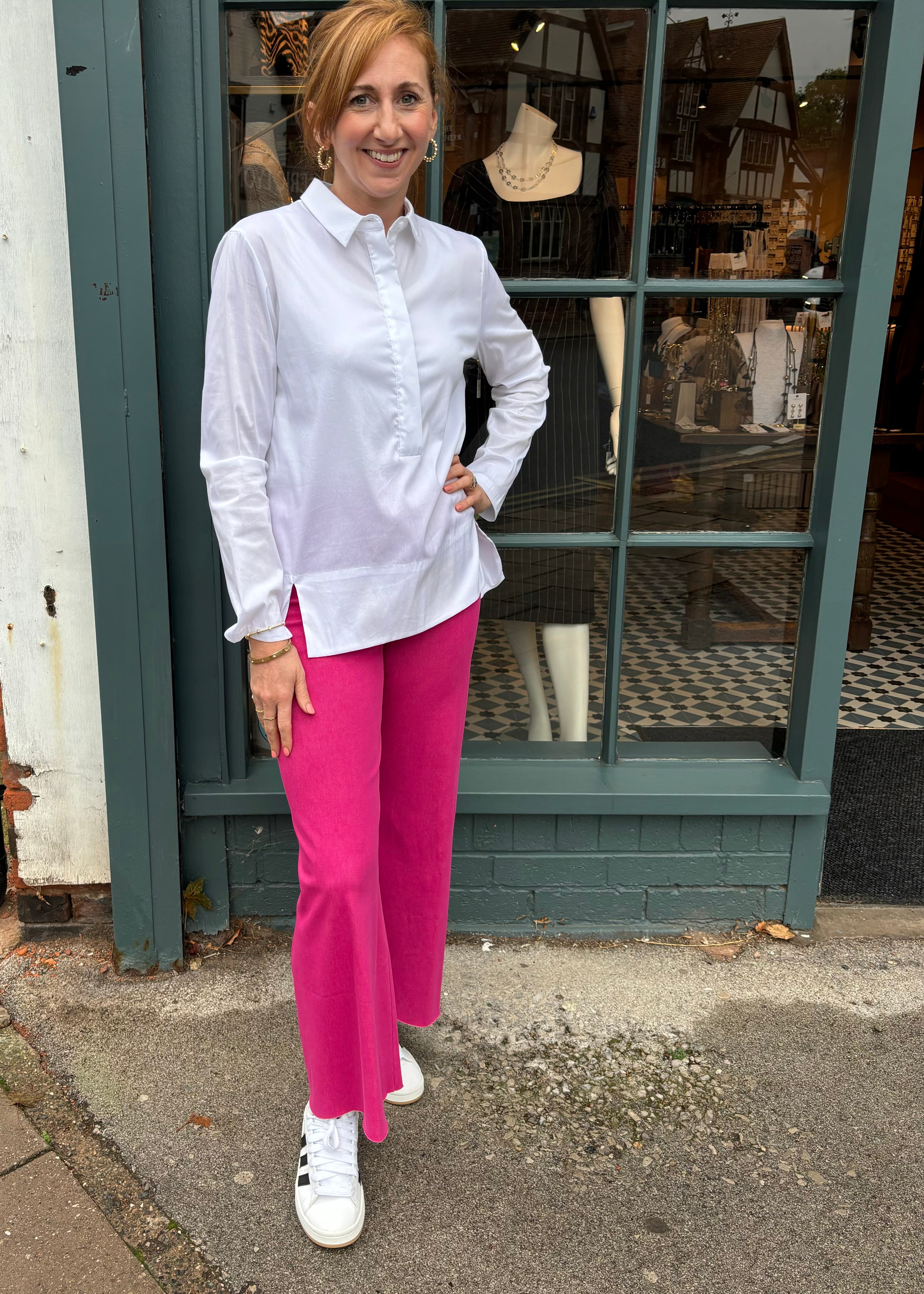 Wide Leg Culottes in Radient Magenta