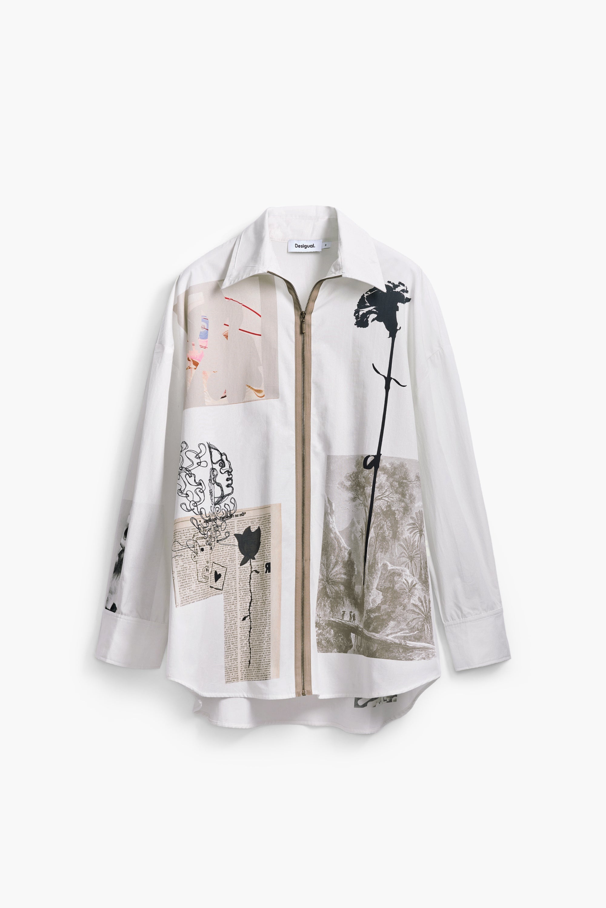 Zip-Up Shirt - White