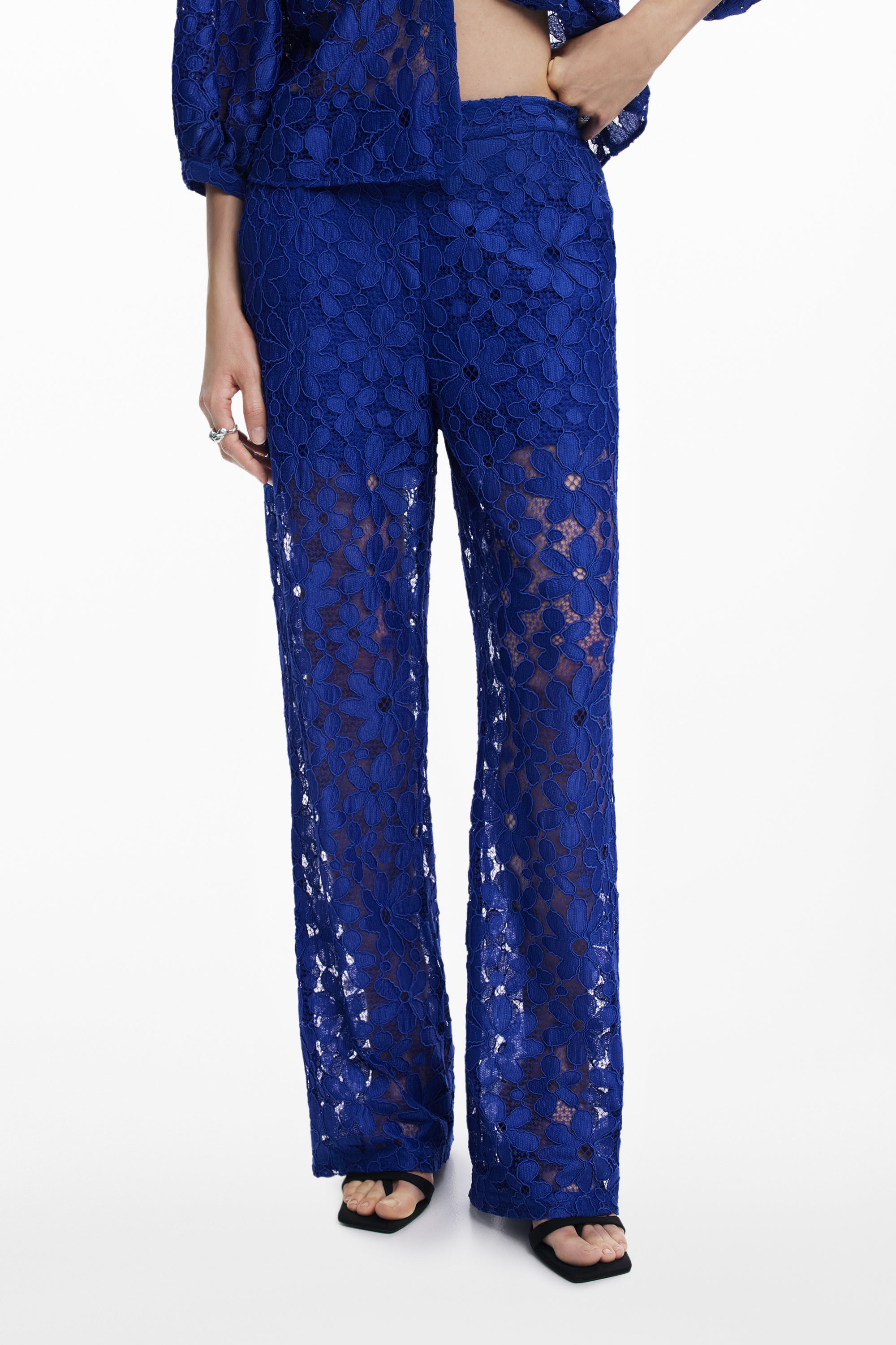 Lace Trousers - Blue