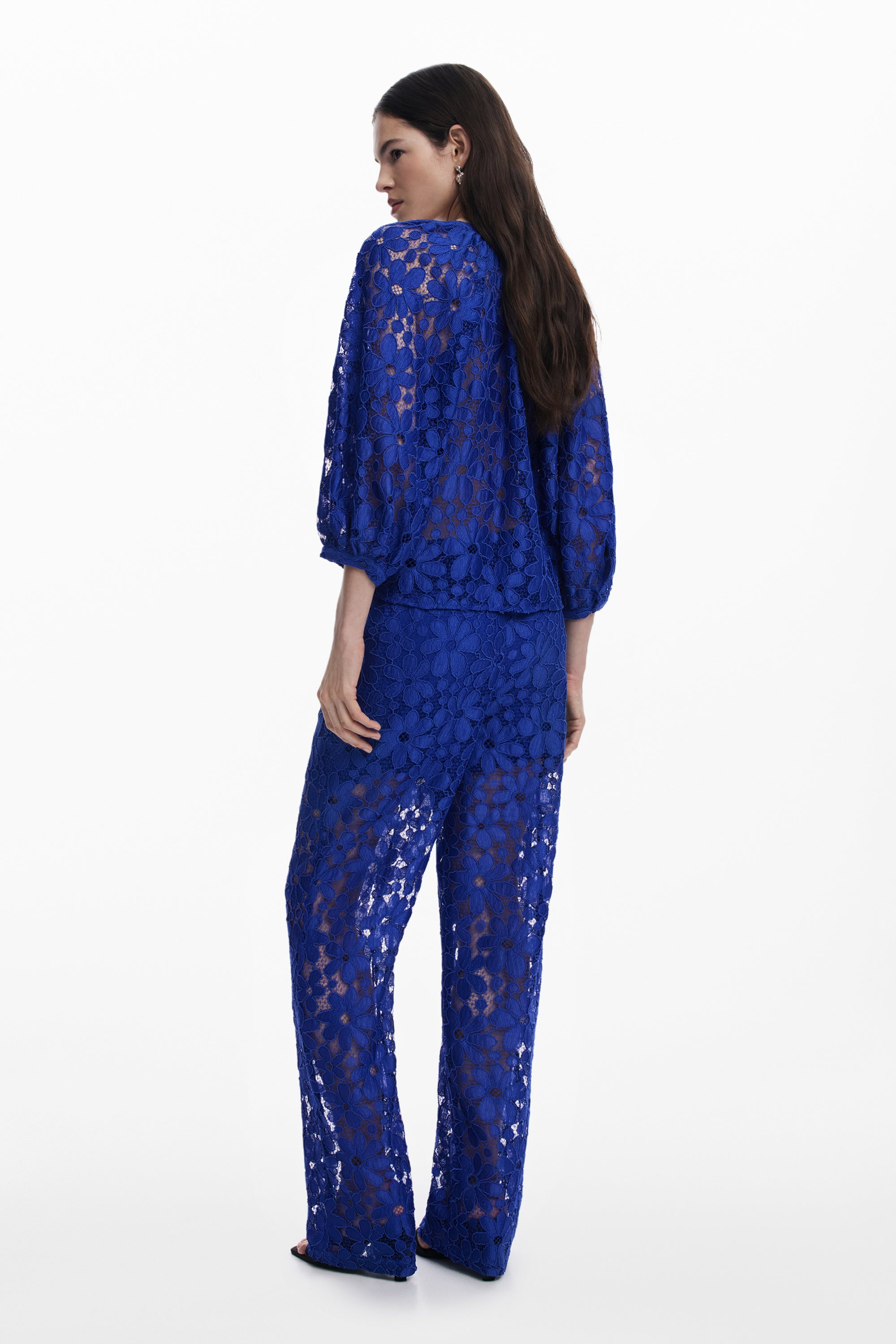 Lace Trousers - Blue