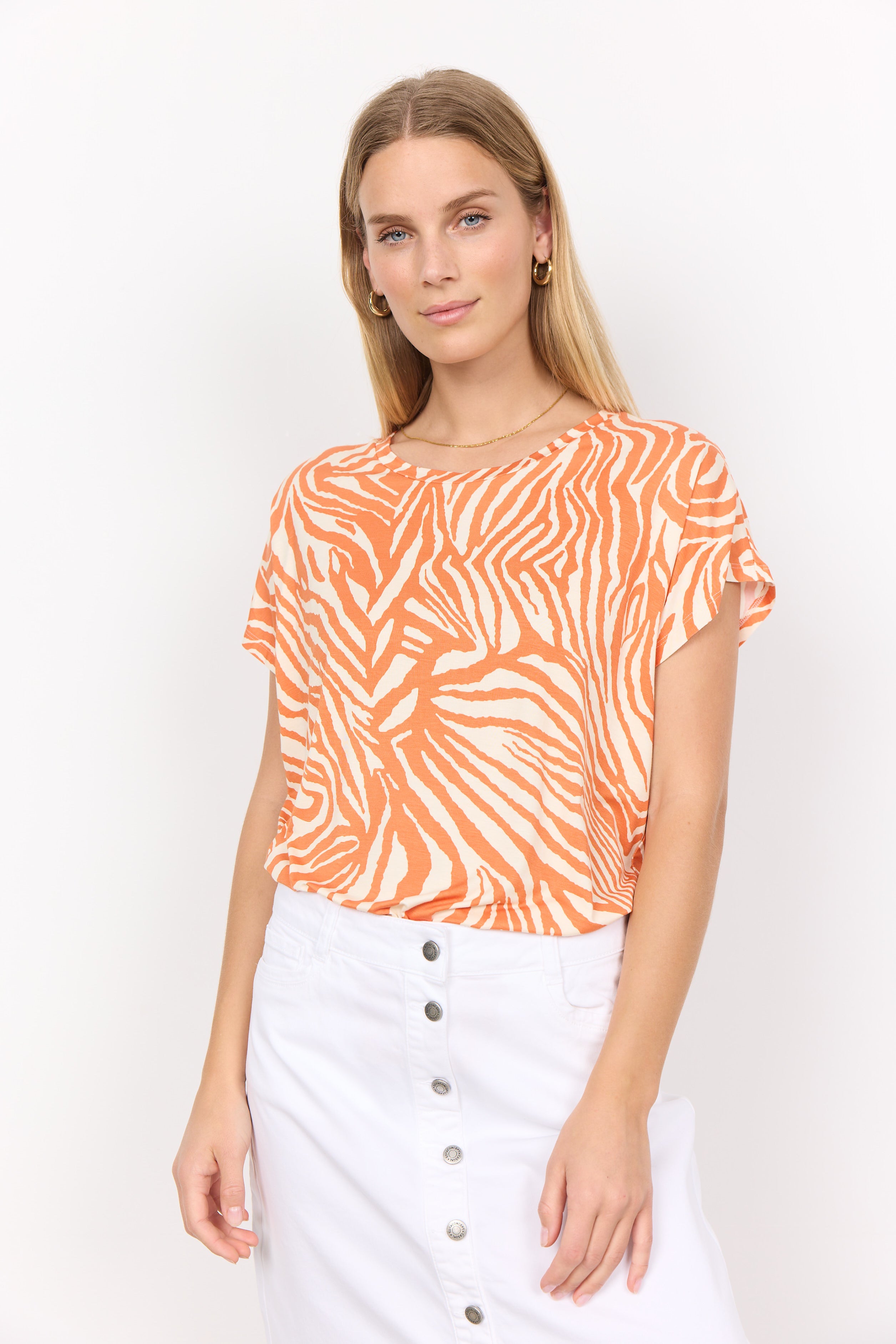 Marica Zebra T-Shirt in Peach