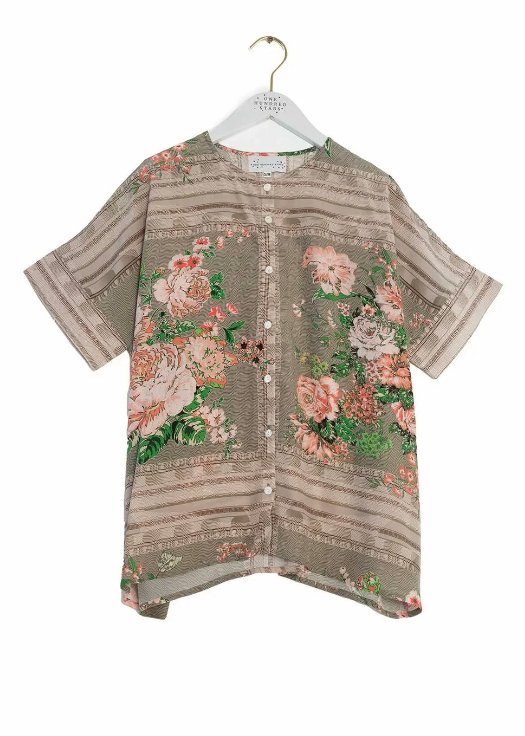 Neon Rose Tea Blouse - Taupe