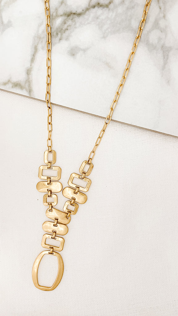 Square Necklace in Gold