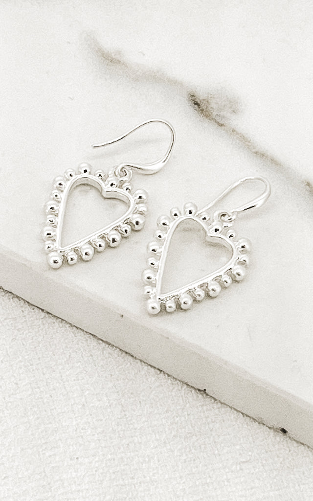 Heart Earrings in Silver