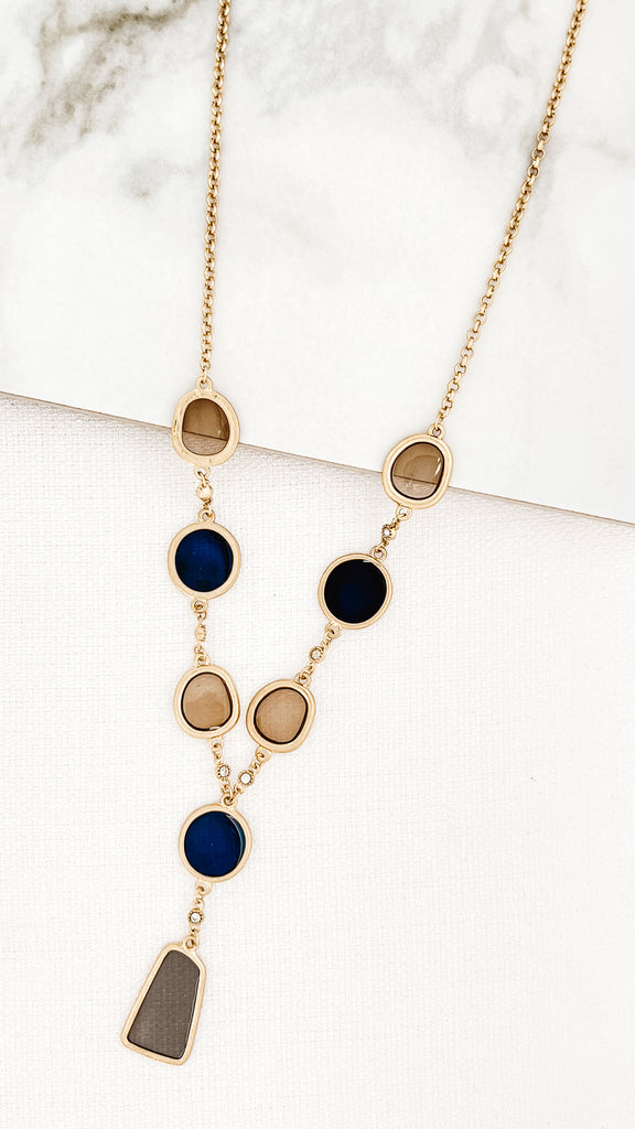 Coloured Circle Necklace in Gold