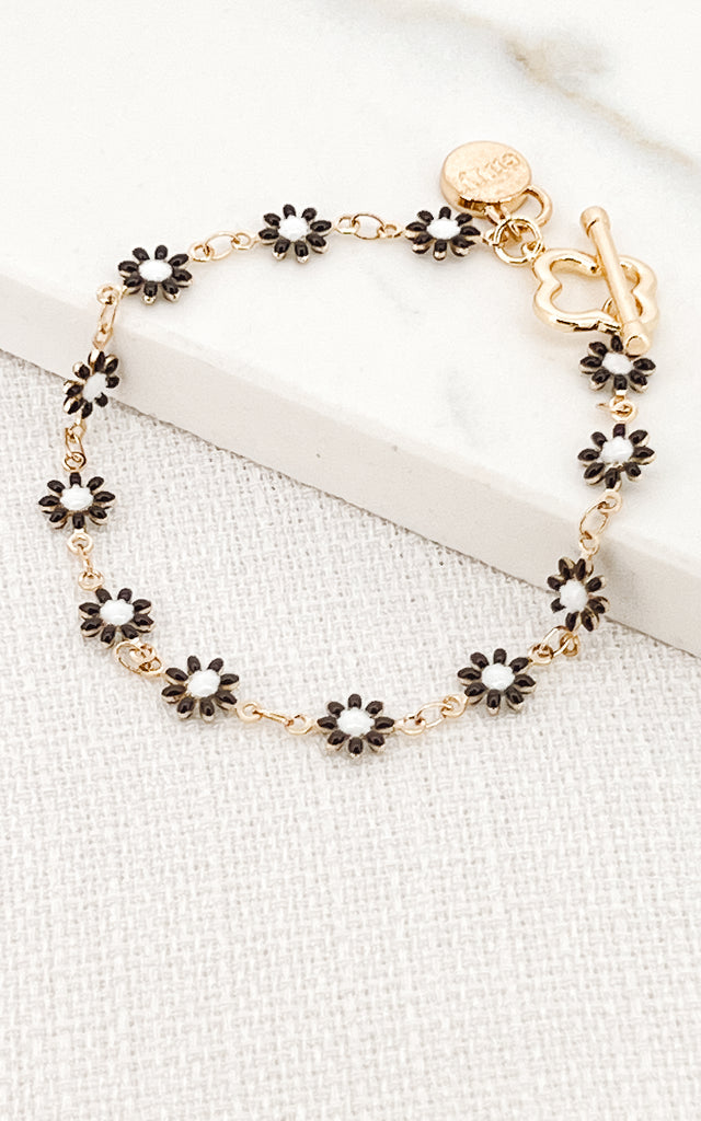 Daisy Bracelet in Black/Gold