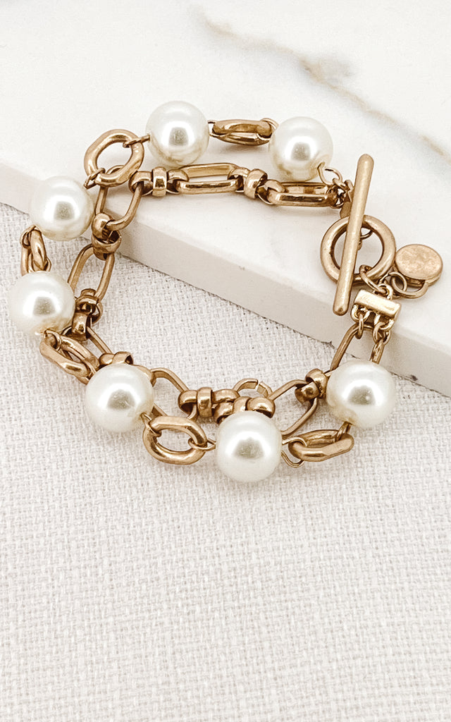 Pearl Bracelet in Gold