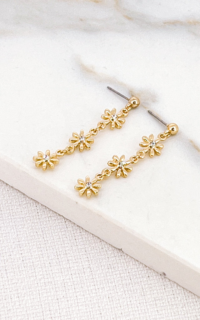 Daisy Earrings in Gold