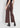 Wide Faux Leather Trousers - Burgundy