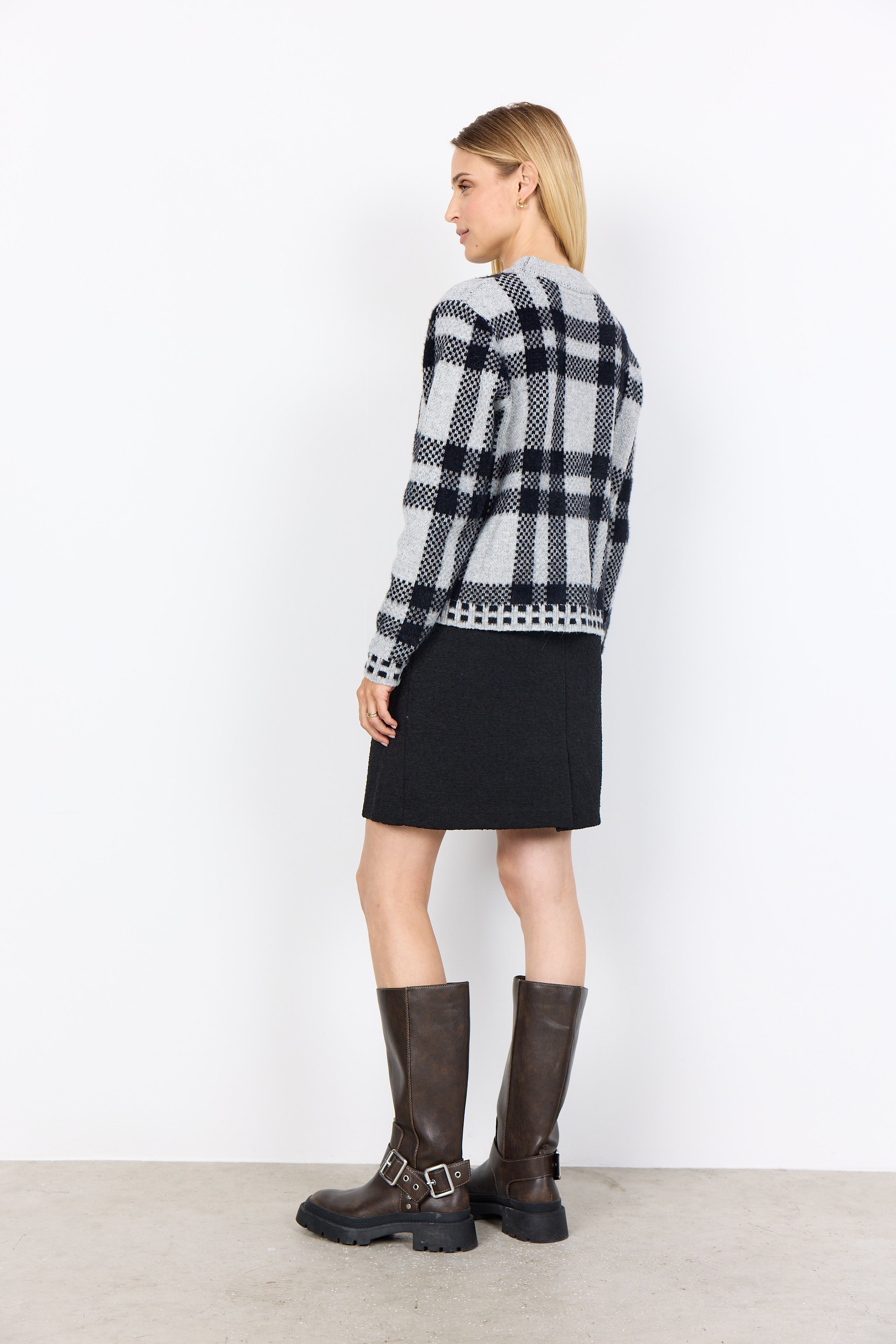 Vibsa Checked Jumper - Grey/Black