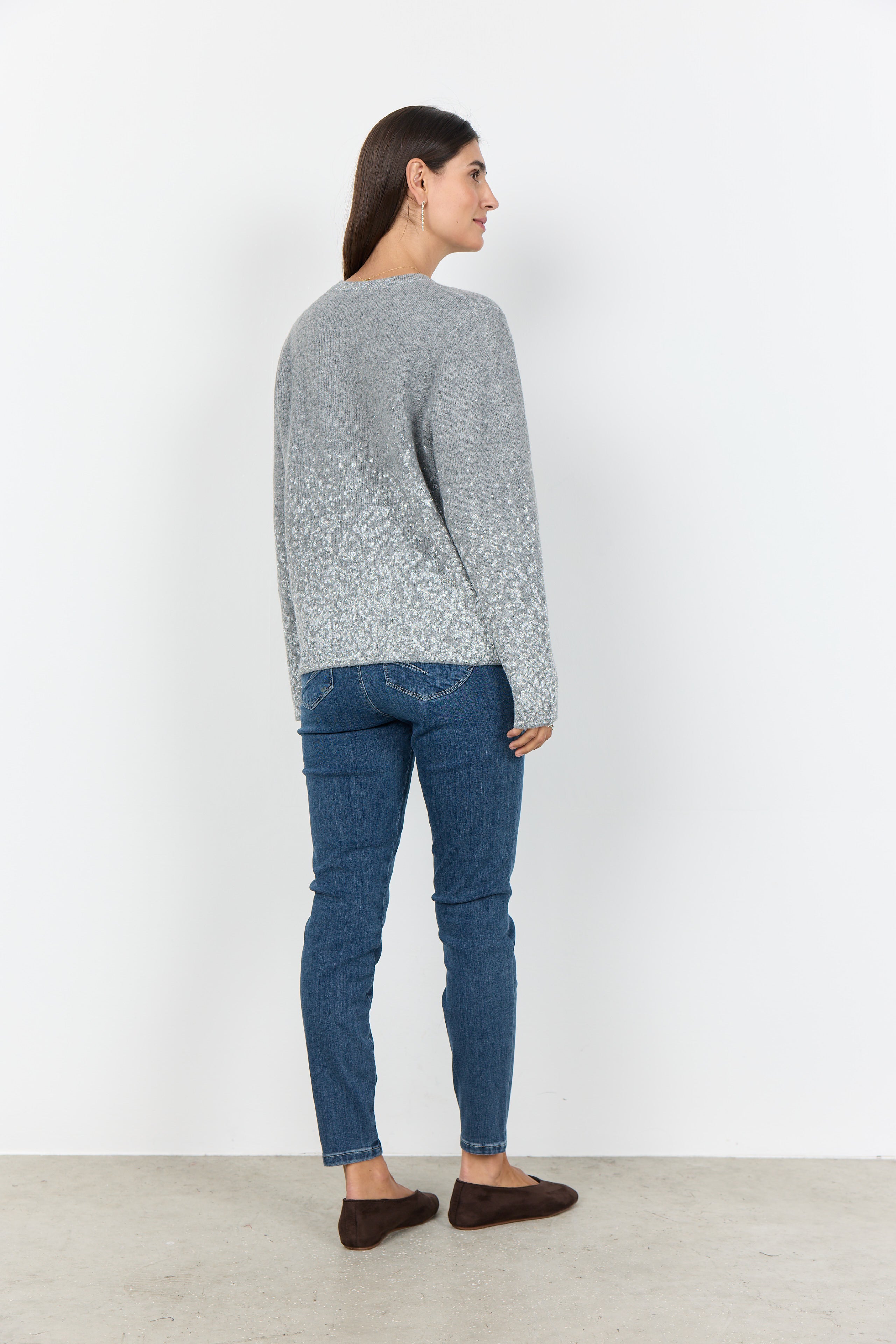 Audrey Textured Knit Jumper - Grey Mix