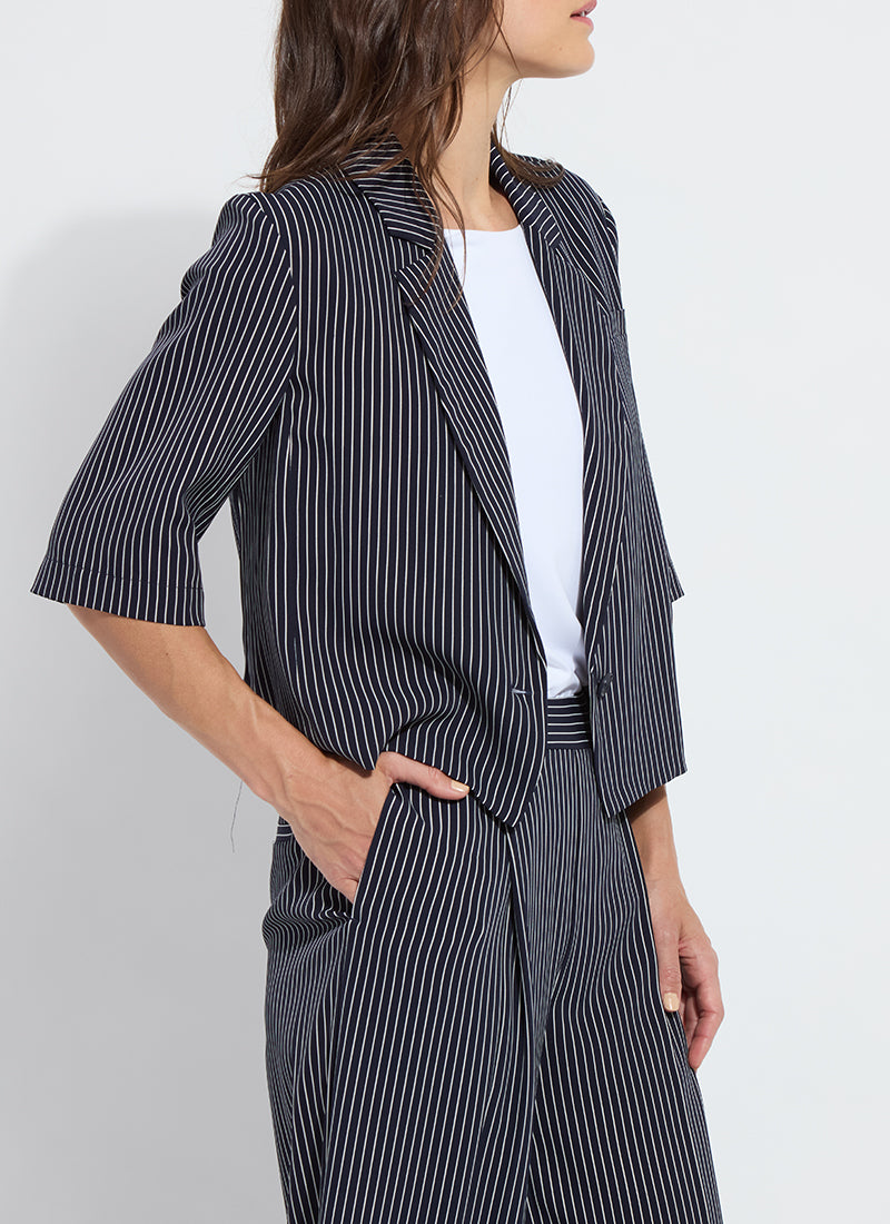 Clarette Cropped Blazer - Navy