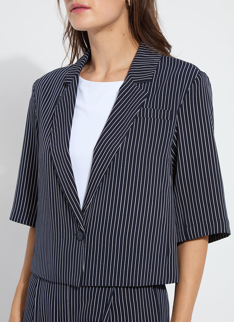 Clarette Cropped Blazer - Navy