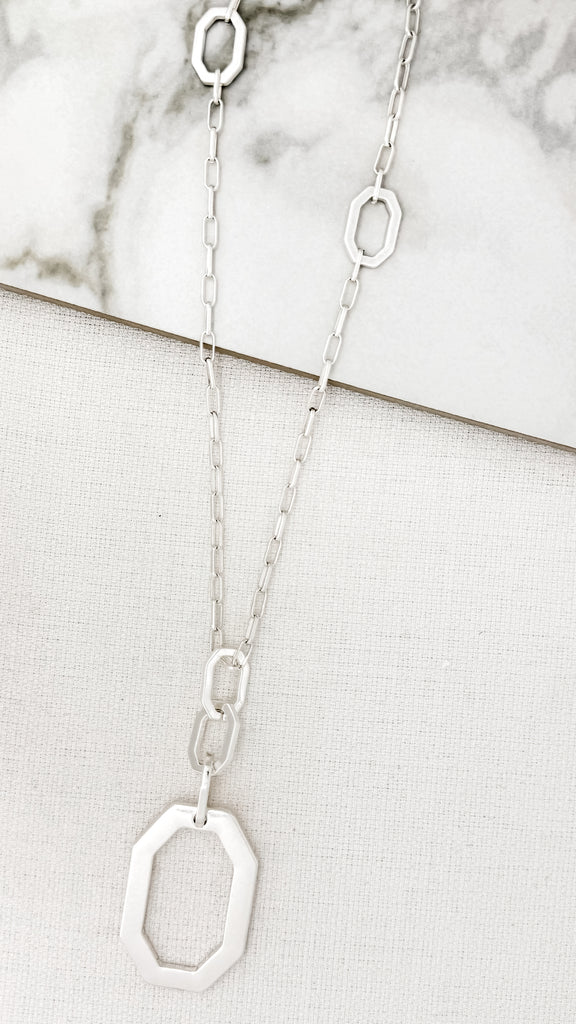 Long Chain Necklace in Silver