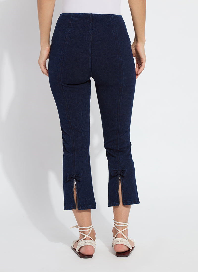 Cropped Bow Jeans - Dark Indigo