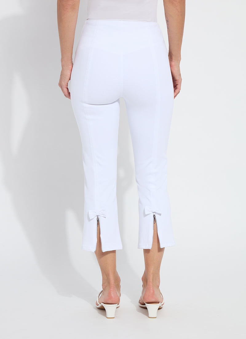 Cropped Bow Jeans - White