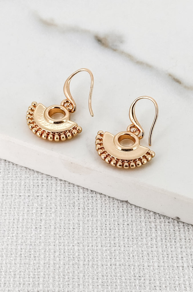 Semi Circle Earrings in Gold