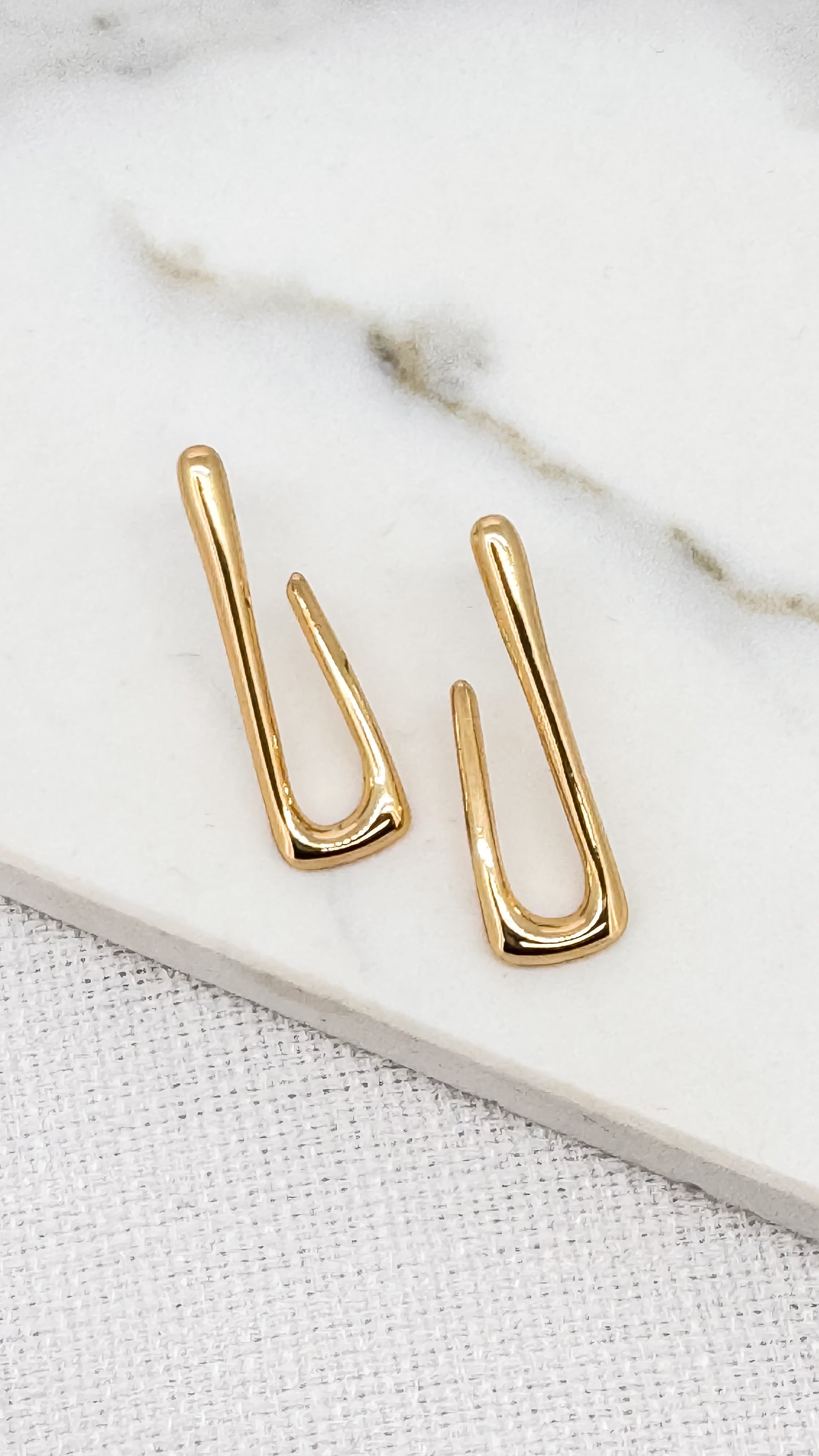 Abstract Earrings in Gold