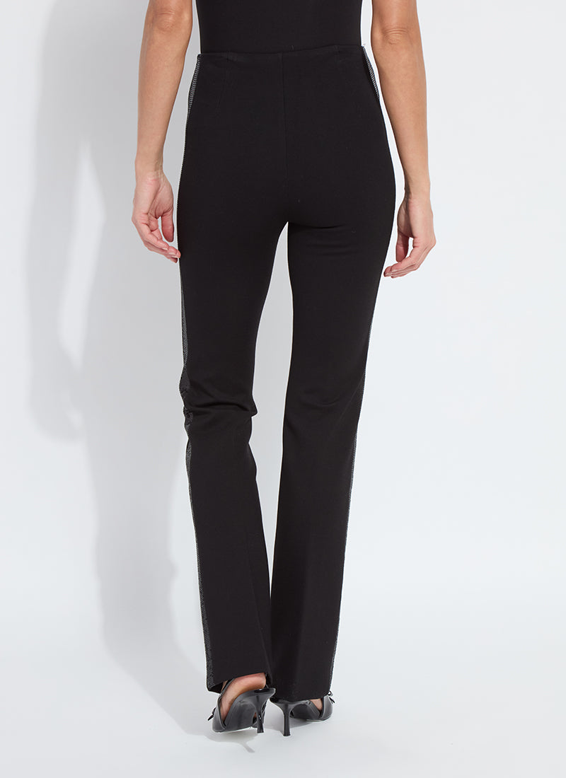 Elysse Sequin Side Stripe Trousers - Black