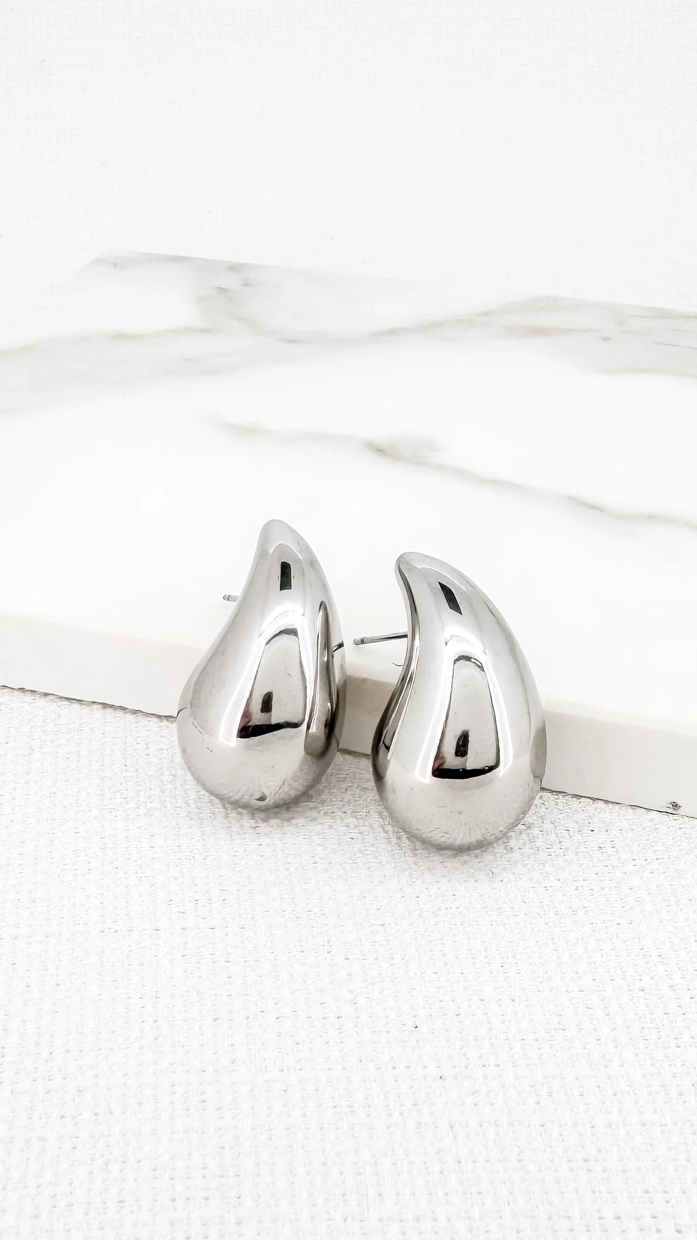 Teardrop Earrings - Silver