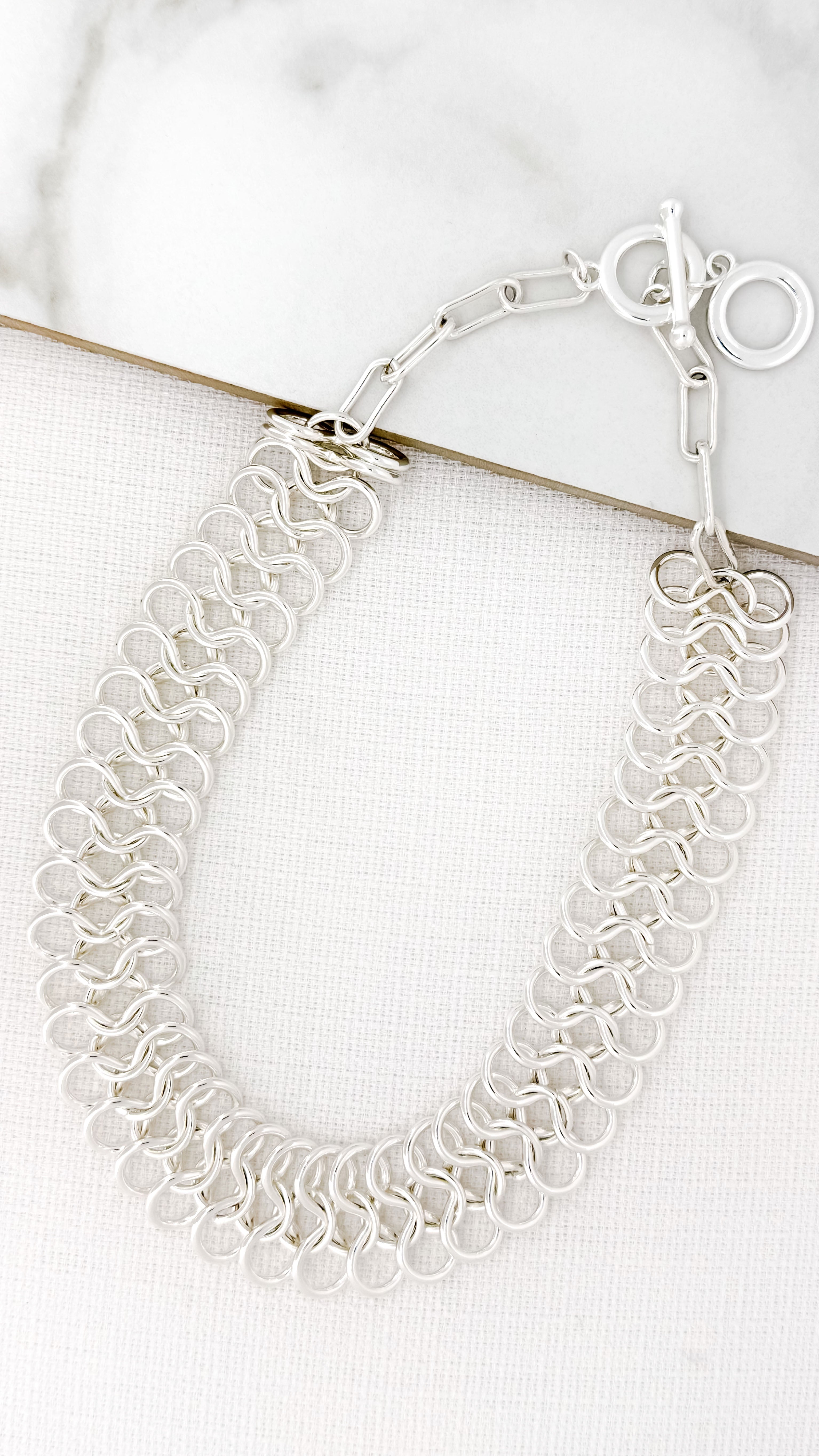 Short Necklace - Silver (4314)