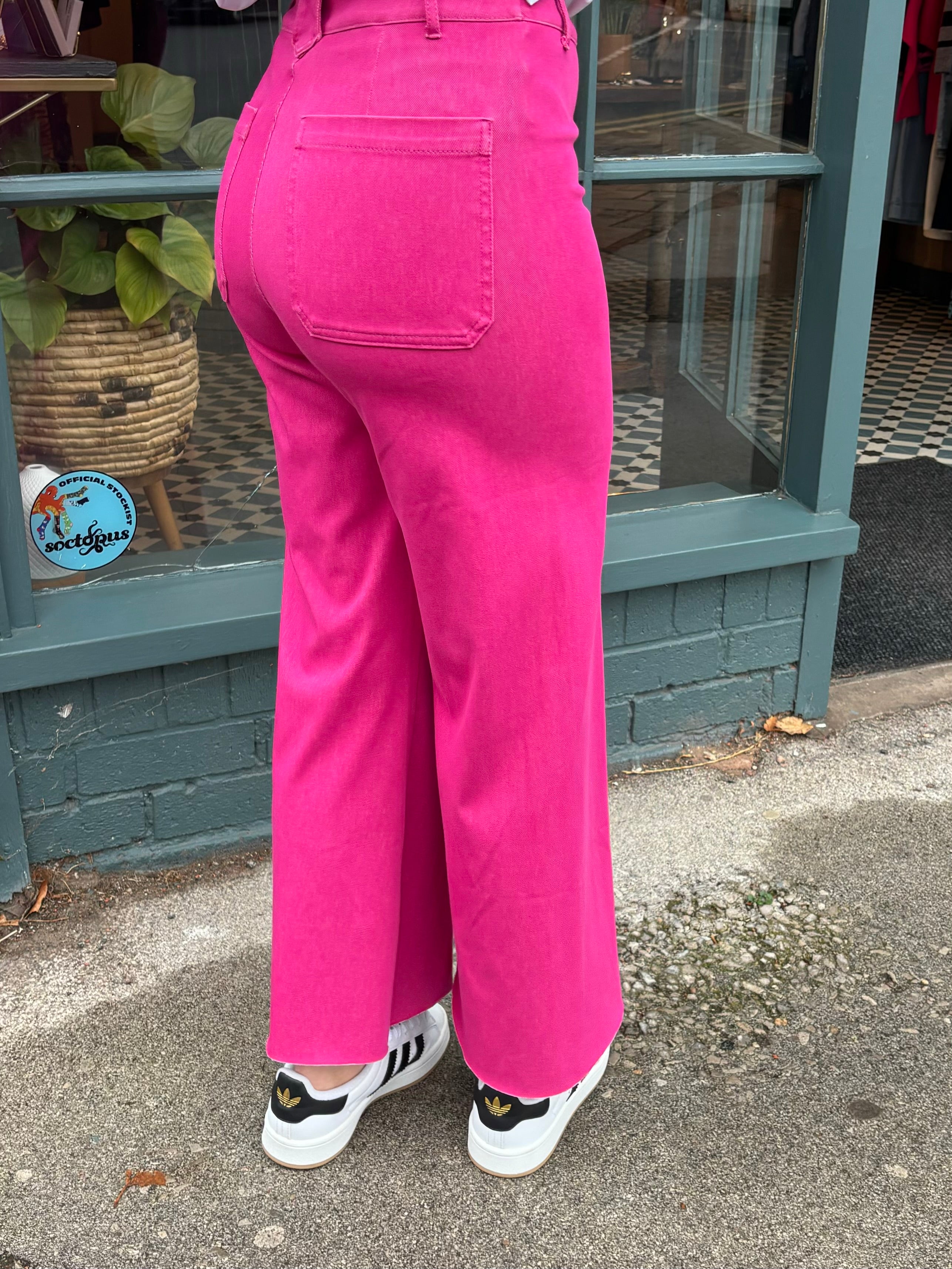 Wide Leg Culottes in Radient Magenta