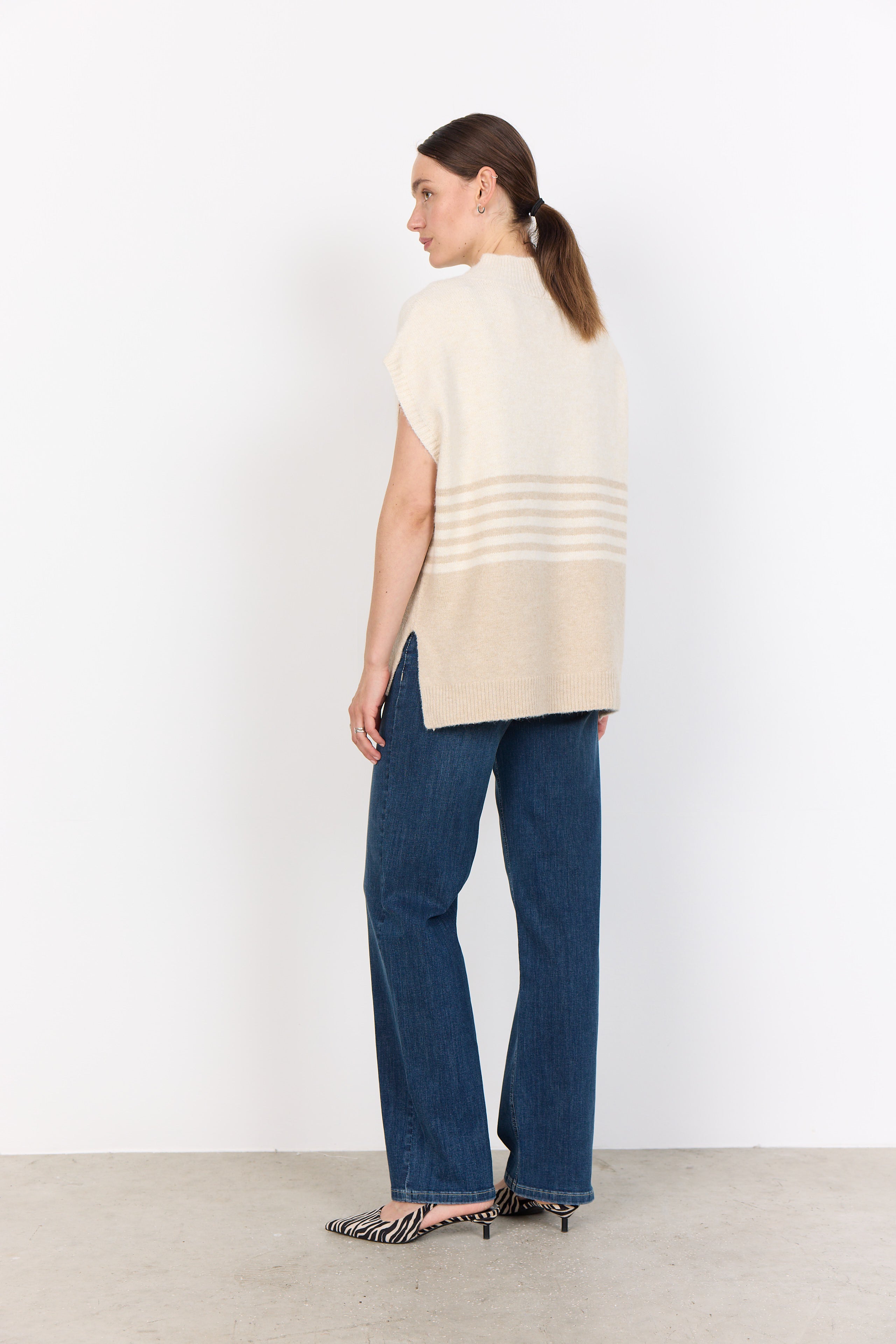Selvi Short Sleeved Knitted Pullover  - Sand