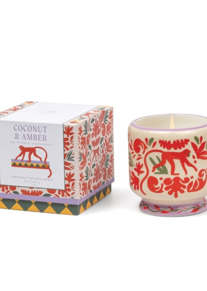 Jungle Ceramic Candle - Coconut & Amber