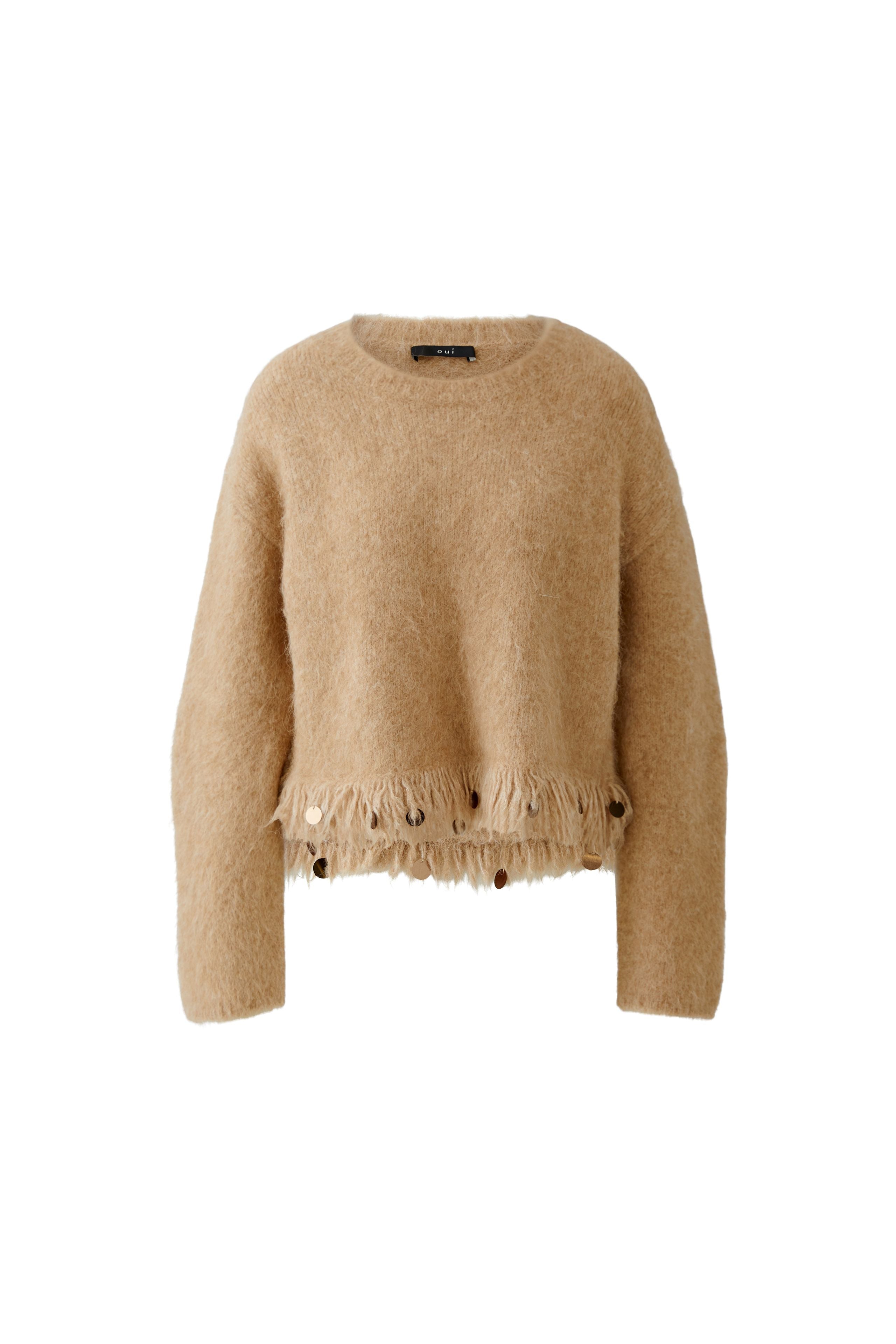 Mohair Sequin Jumper - Latte